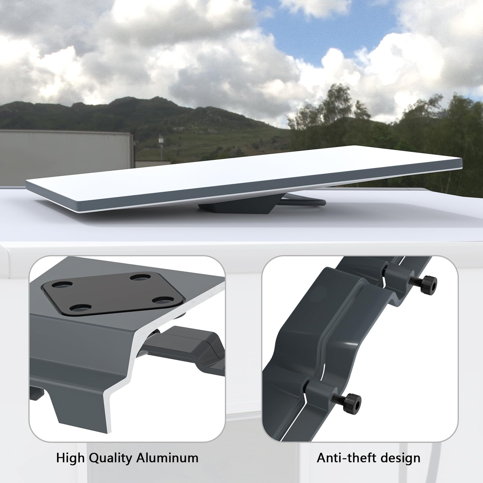 Starlink Gen 3 Mobility Mount, Starllink Gen 3 RV Mount,Anti-Theft Standard V3 Mounting Kit for Car Roof Flat Mounts RV Trailer