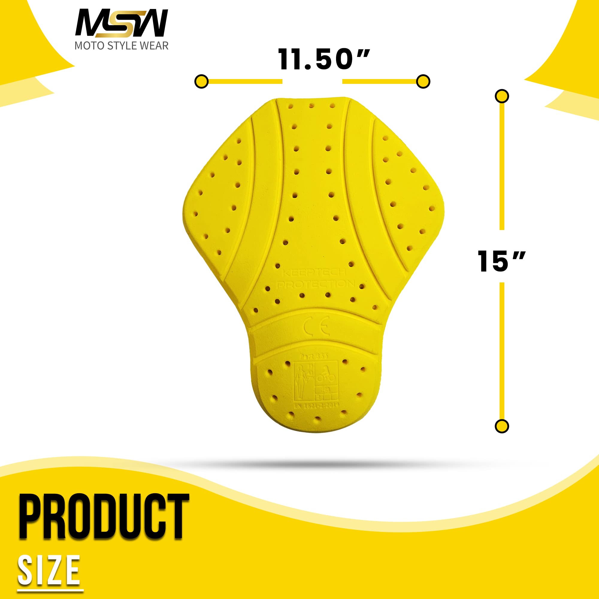 Motostylewear Universal-Ce-2 Back Armor Protection Pad, Level 2 Approved Armor Pads For Motorcycle Jackets, Ce Level 2 Back Protector, Ce Insert Armor & Pads For Protection For Women And Men.