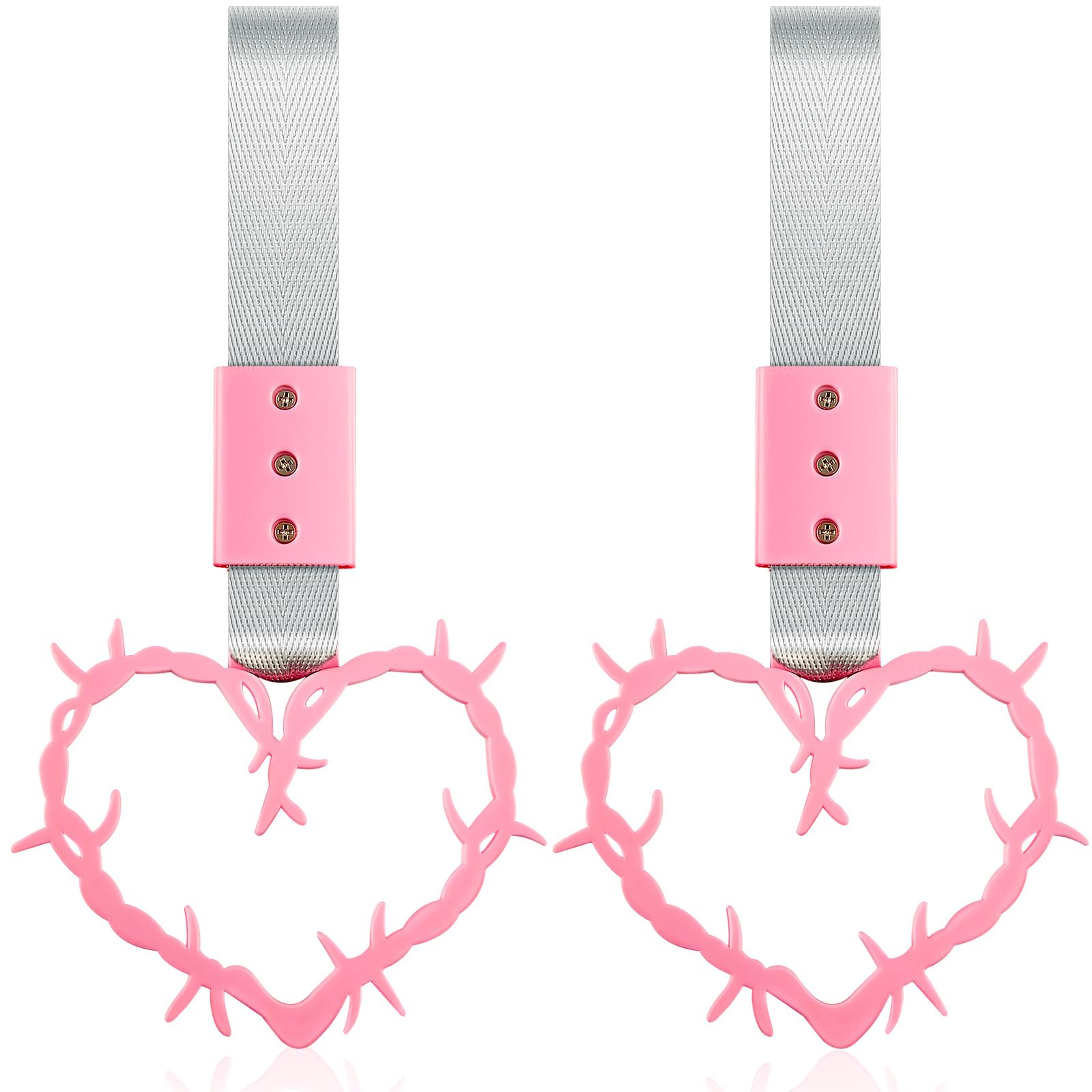 Fabbay 2 Pieces Heart Handle Keychains Car Accessory Heart Hand Strap Drift Charm For Car Interior Exterior Decoration(Pink,Thor