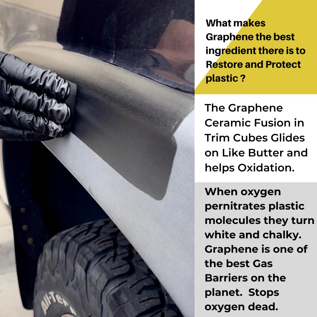 Lithium Plastic Trim Restoration Kit - Ceramic Graphene Infused Trim Cubes - Restores Even The Most Damaged Car Plastic Trim to