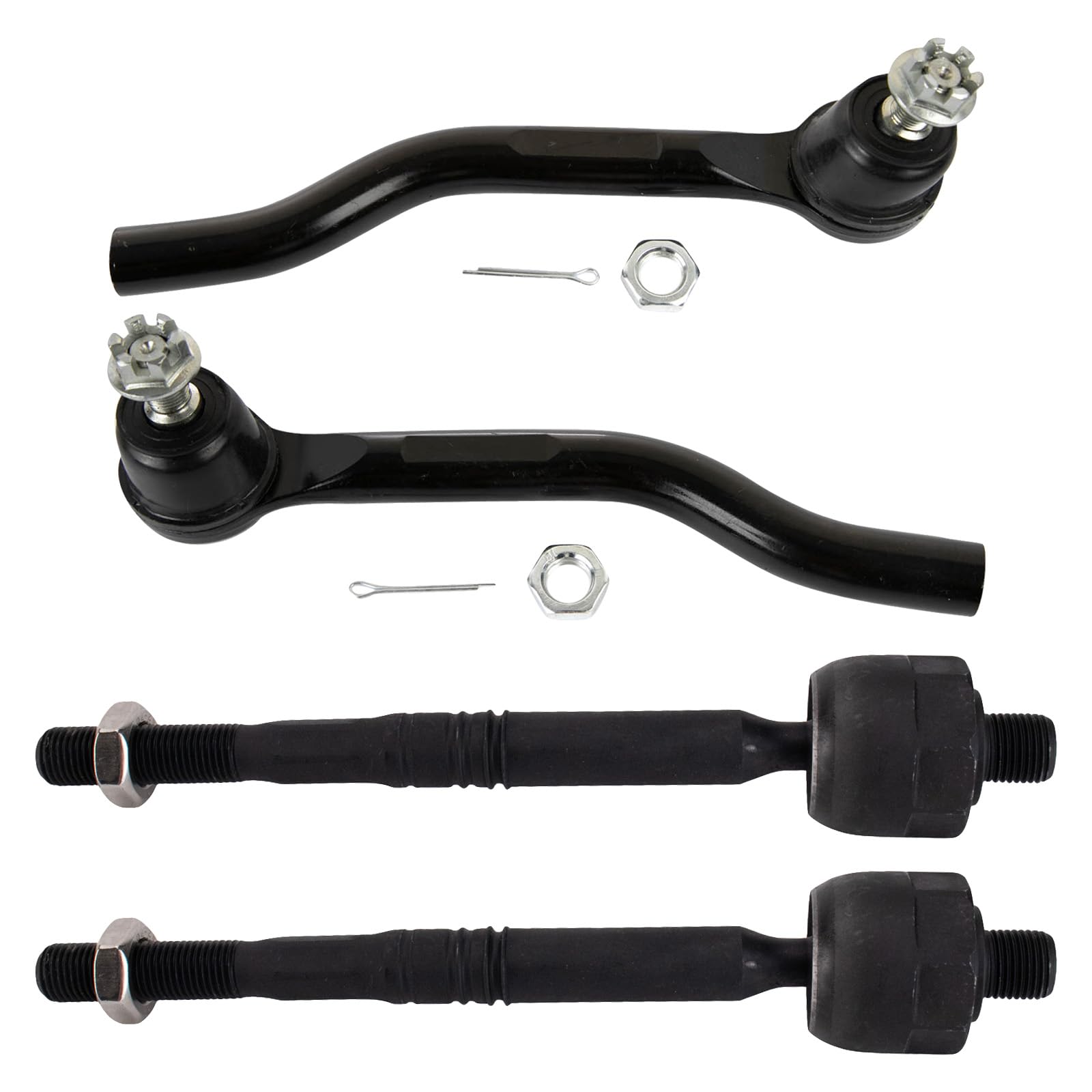Trq Front Inner & Outer Tie Rod Set Driver & Passenger Side Inner & Outer Compatible With 2018-2022 Honda Accord