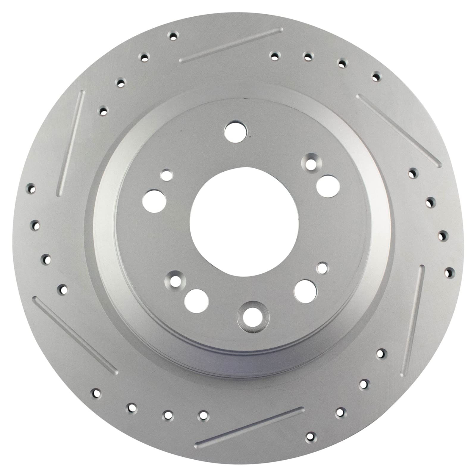 Trq Rear Performance Brake Rotors Set Solid Premium G-Coated Cross Drilled & Slotted Compatible With 2009-2014 Acura Tl