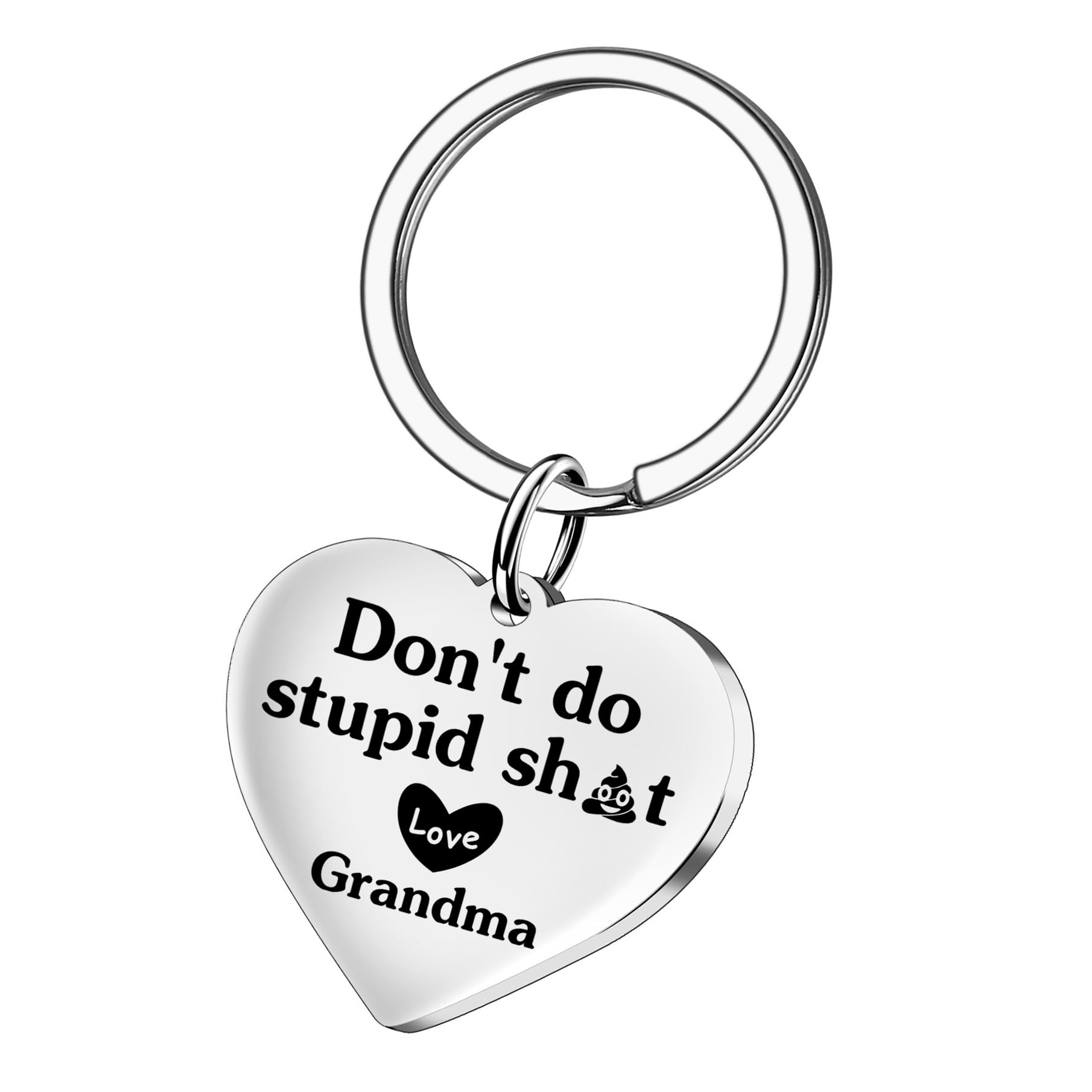 Funny Gifts For Grandson Granddaughter Don'T Do Stupid Sh*T Love Grandma Keychain For Grandkids Mother'S Day Father'S Day Gradua