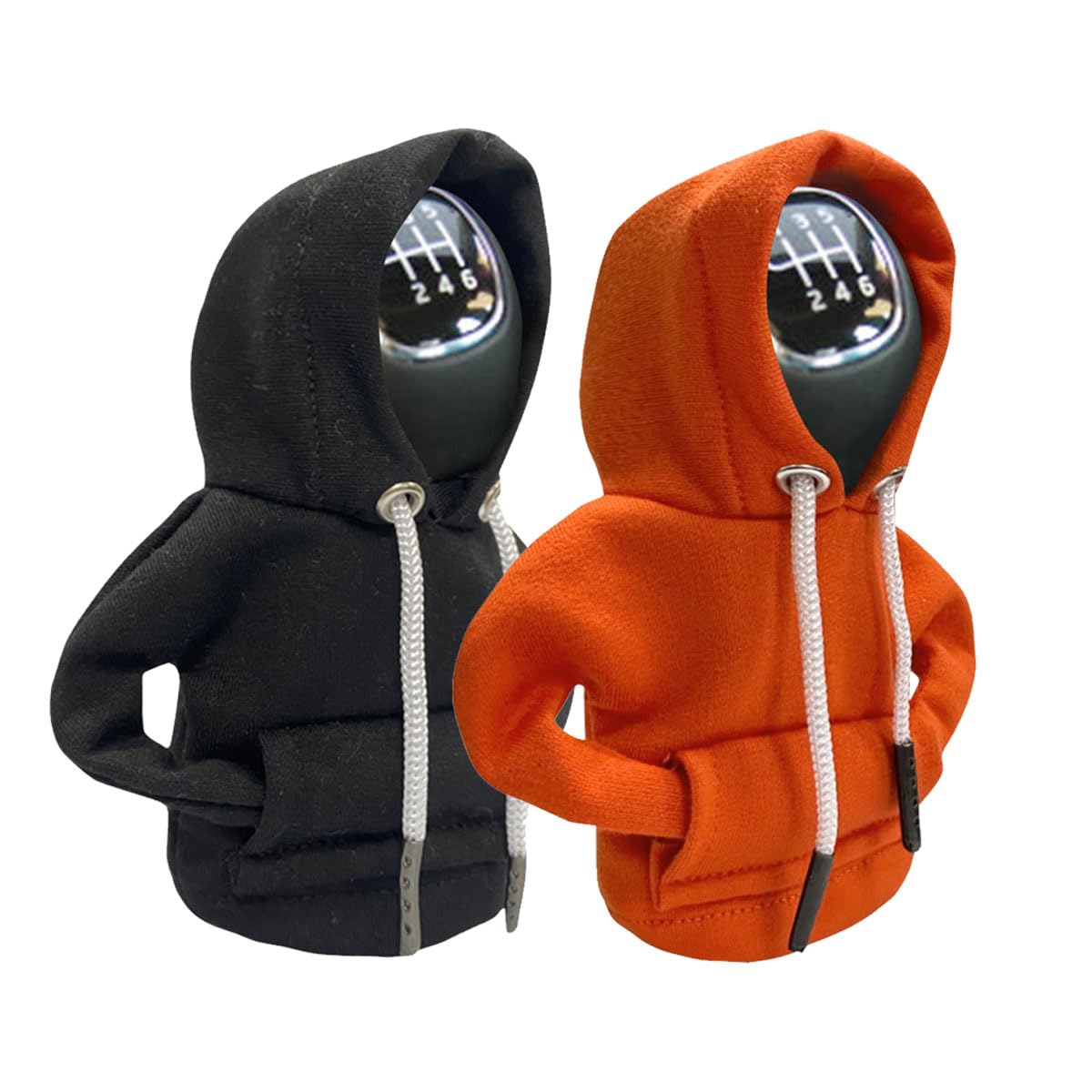 2Pcs Car Gear Shift Cover, Winter Warm Fashionable Hoodie Car Shift Knob, Auto Decor Interior Accessories Shift Knob For Car, Su