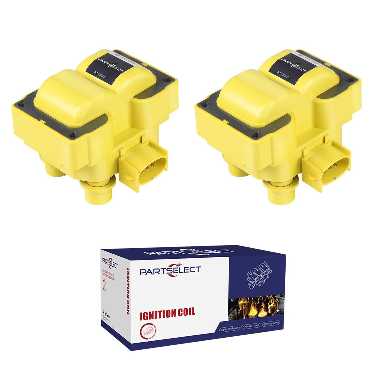 Partselect 2Pcs Ignition Coil Pack FD487 Replacement for Ford F150 E-150 Explorer Ranger Lincoln Town Car Mark VIII Mazda B2500 