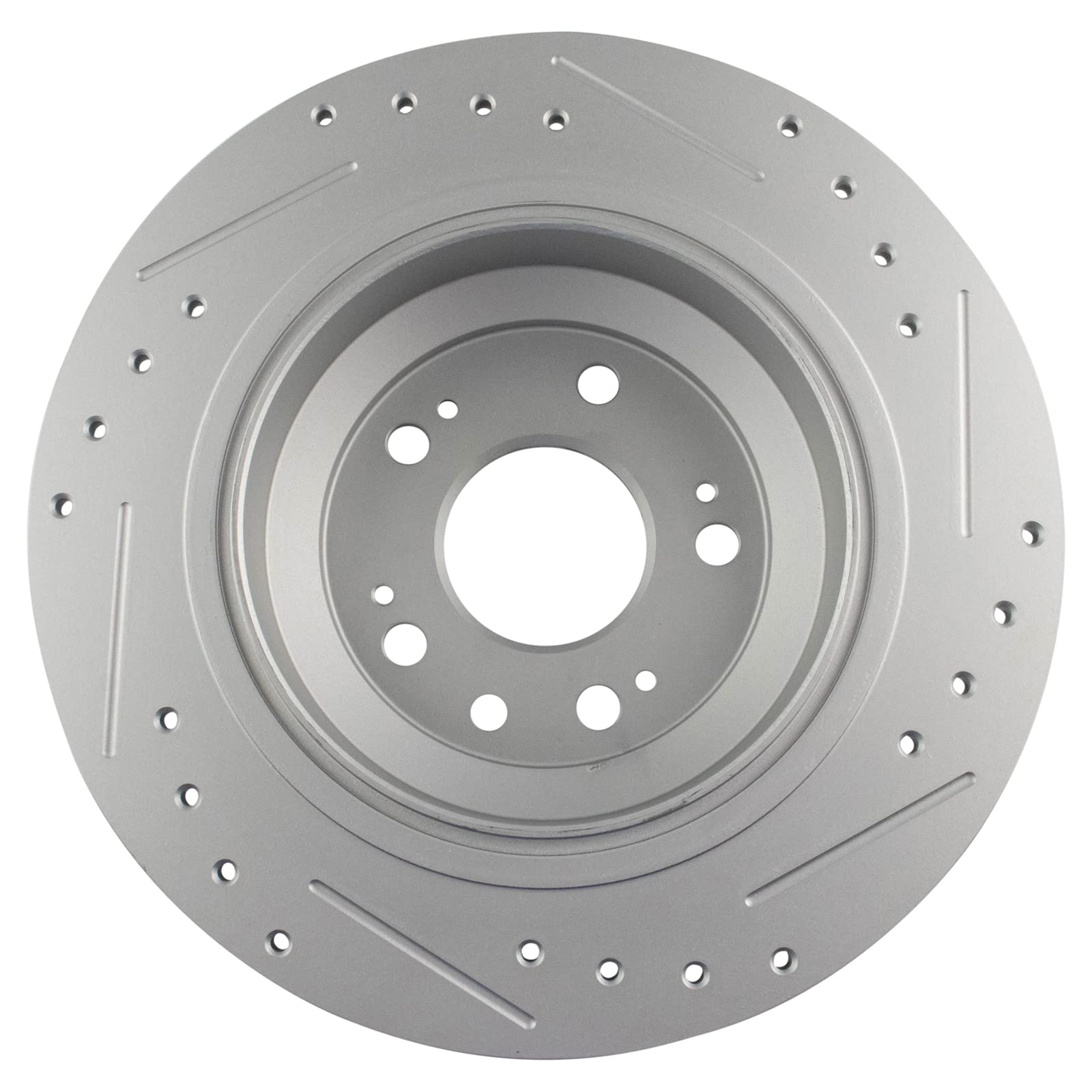 Trq Rear Performance Brake Rotors Set Solid Premium G-Coated Cross Drilled & Slotted Compatible With 2009-2014 Acura Tl