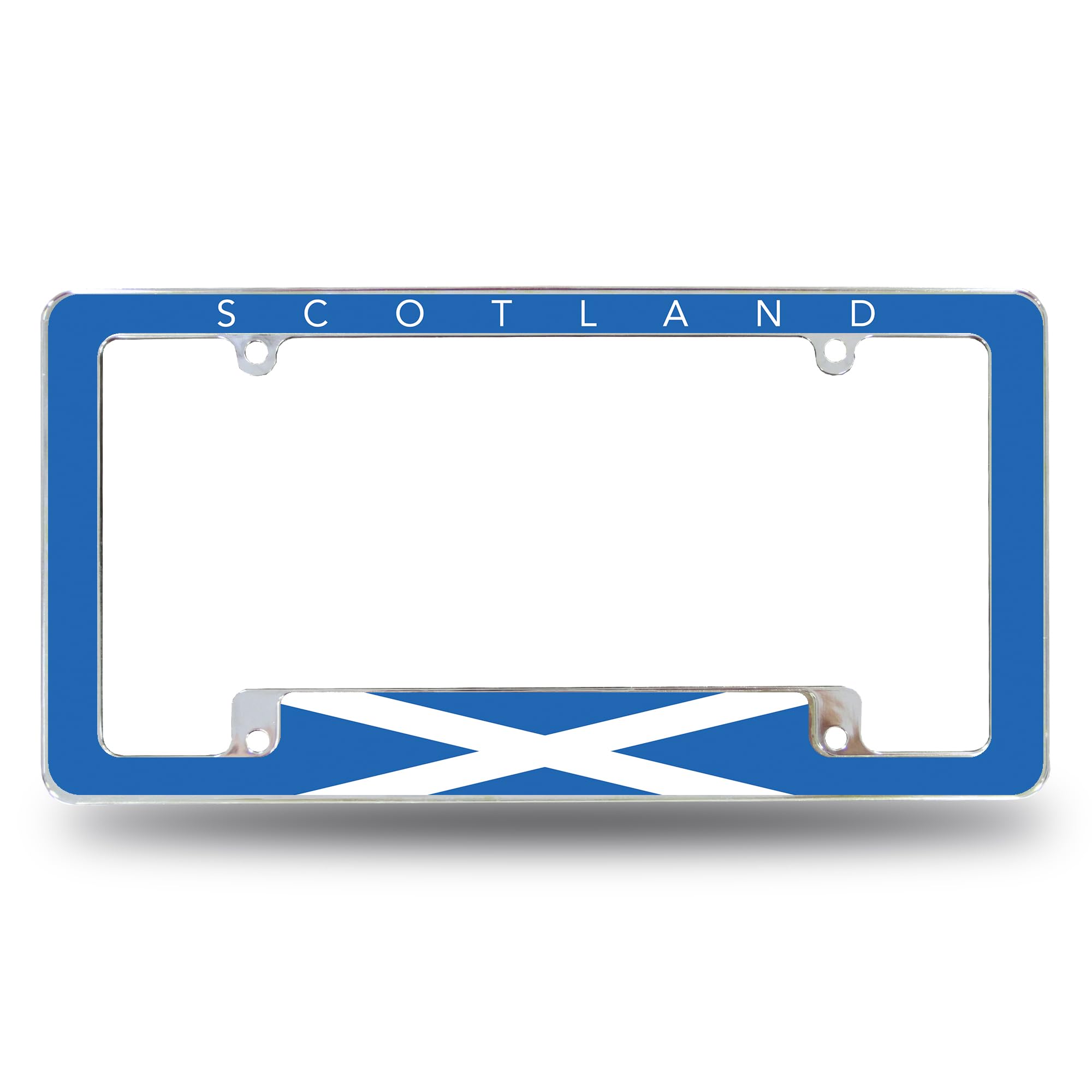 Rico Industries Scottish Flag All Over Automotive License Plate Frame for Car/Truck/SUV (12 x 6)