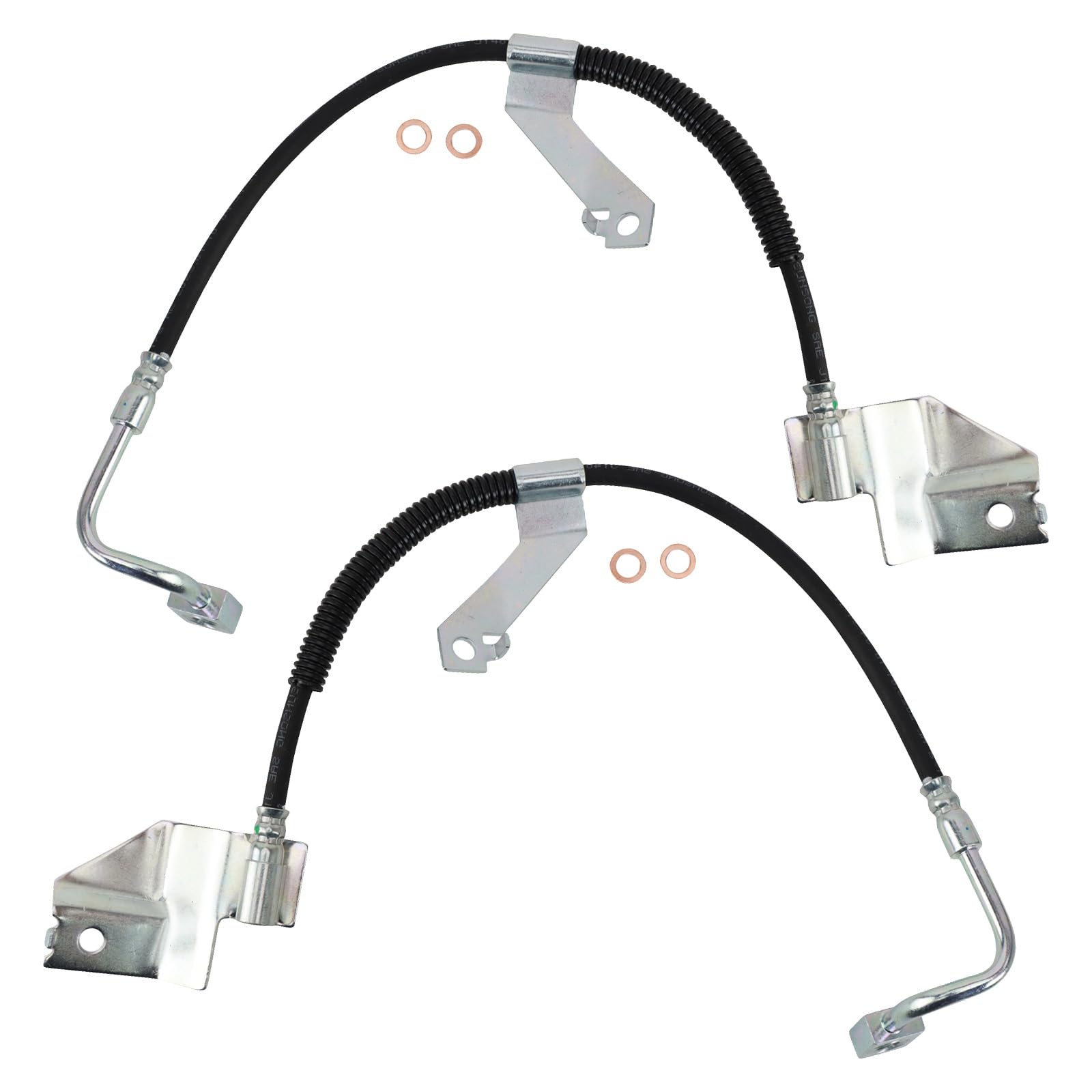 Trq Front Brake Hose Set Compatible With 1999-2002 Ford Expedition 1999-2003 F-150 2004 F-150 Heritage 1999 F-250 2002 Lincoln B