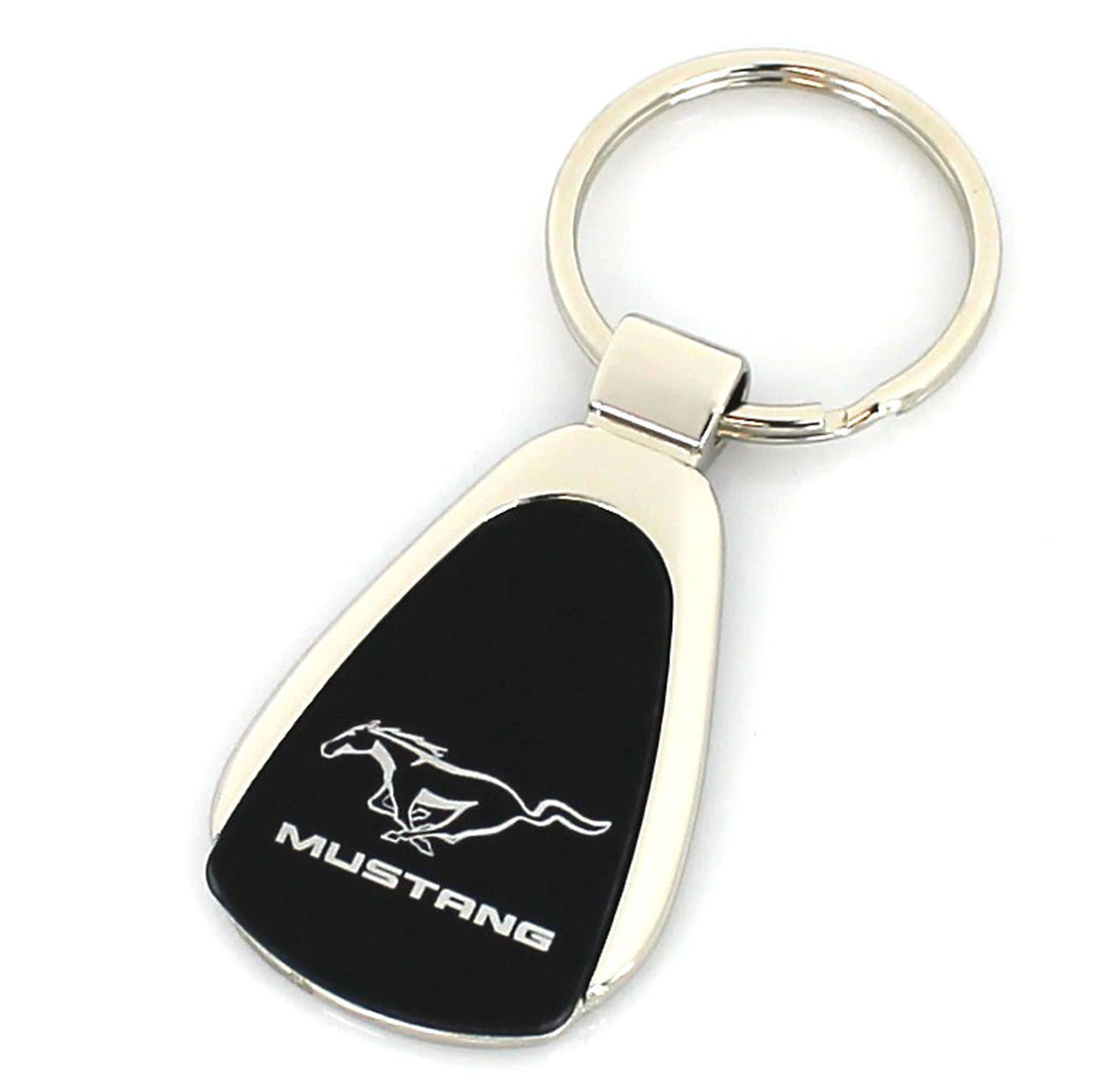 Au-Tomotive Gold, Inc. Tear Drop Key Chain For Ford Mustang (Black)