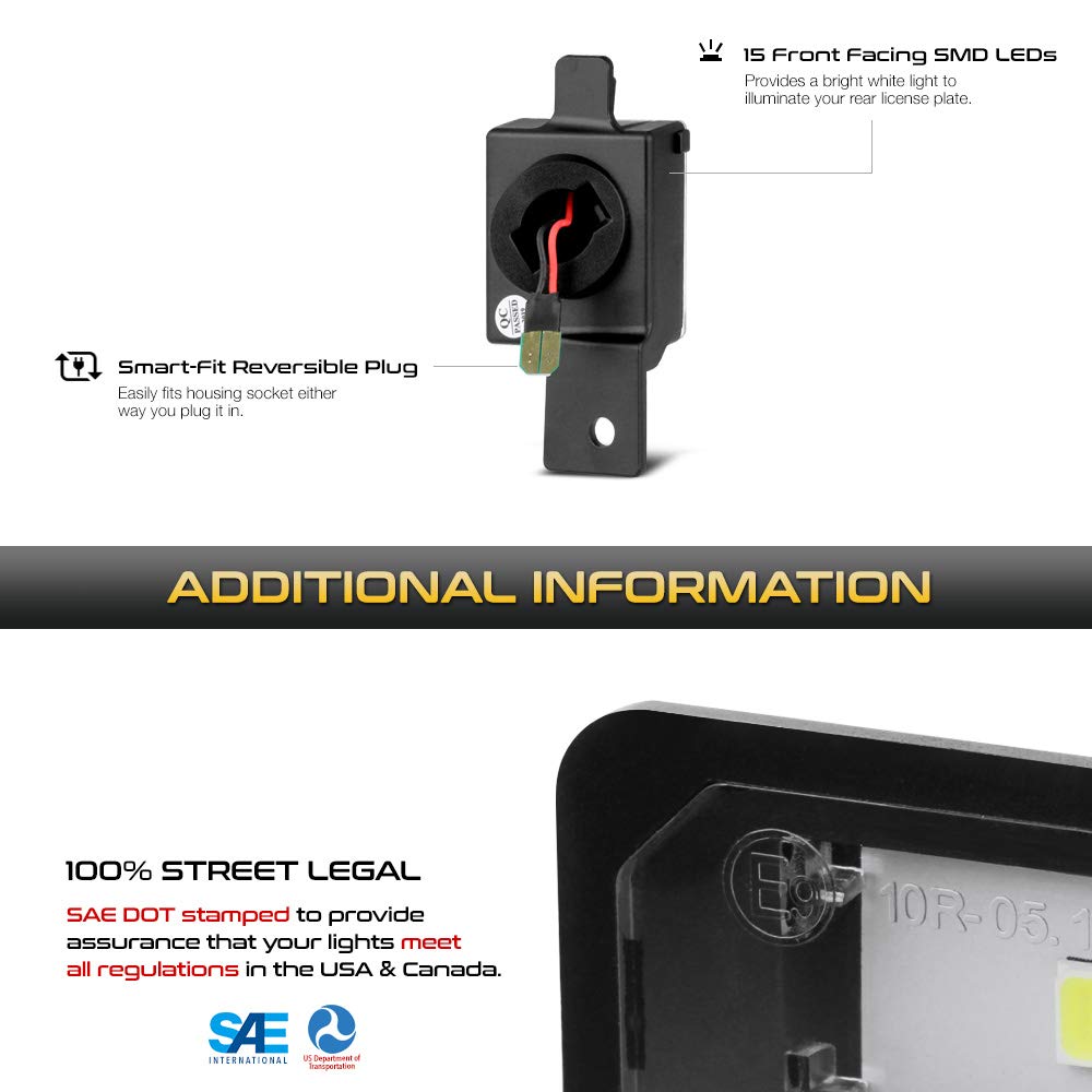 Vipmotoz Full Led License Plate Lights For 2014-2022 Chevy Colorado Silverado Gmc Canyon Sierra 1500 2500Hd 3500Hd Pickup Truck,