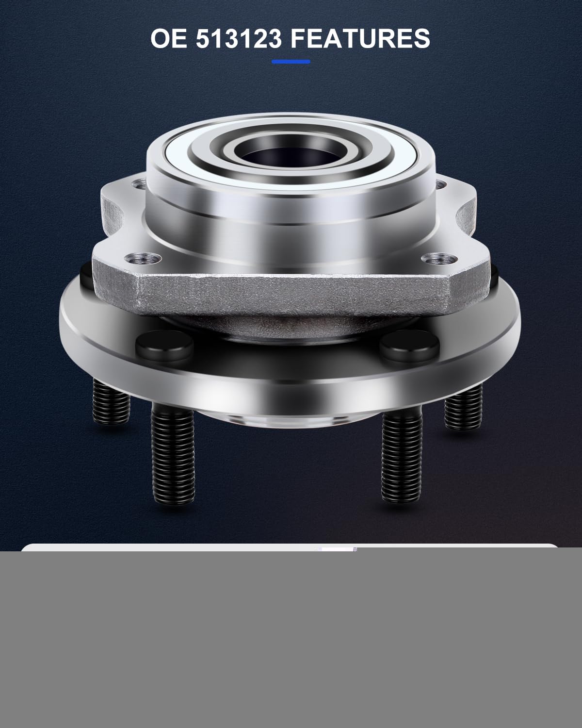 ECCPP Front 5 Lugs Wheel Bearing Hub Assembly for 1996-2007 Dodge Caravan Wheel Bearings 513123