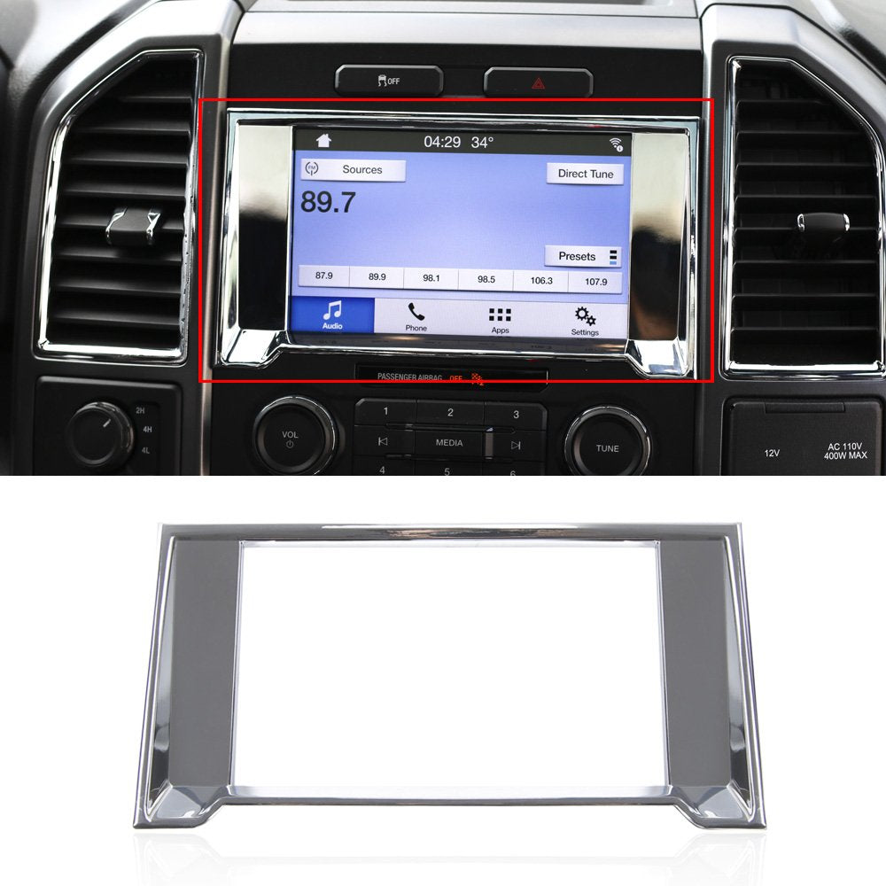 Voodonala for Ford F150 2015-2020 Chrome Navigation Panel Cover Decorative Trim ABS for Ford F150 2015 2016 2017 2018 2019 2020 