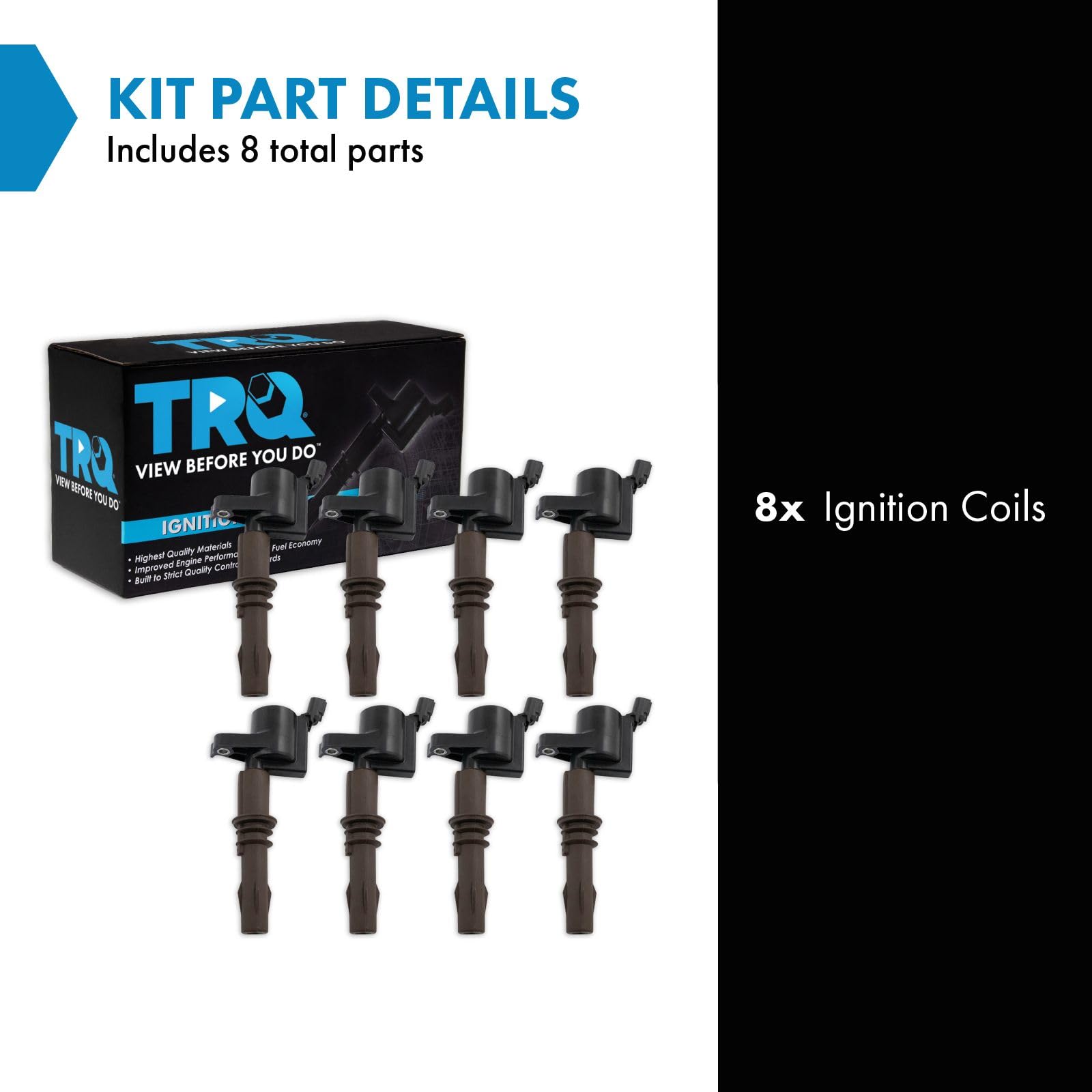 Trq Ignition Coil Set Compatible With 07-21 Ford 08-14 Lincoln 08-10 Mercury
