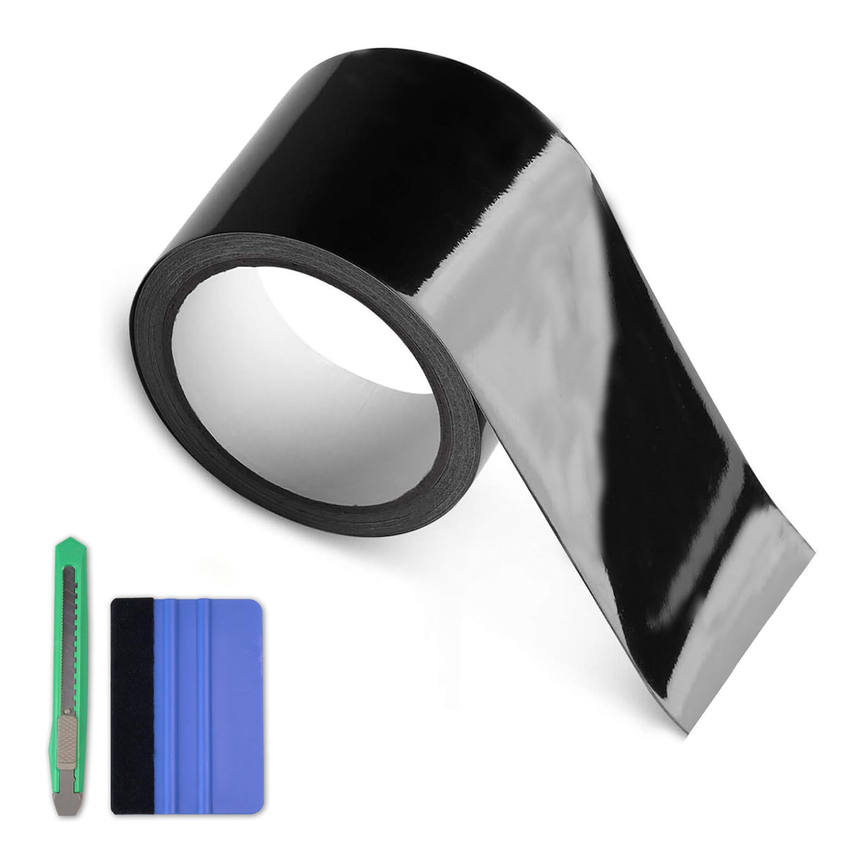Arespark Gloss Black Vinyl Wrap, Cars Vinyl Film Tapes Kit For Blackout Chrome Delete Window Trim Door With Free Tools (3In X 30