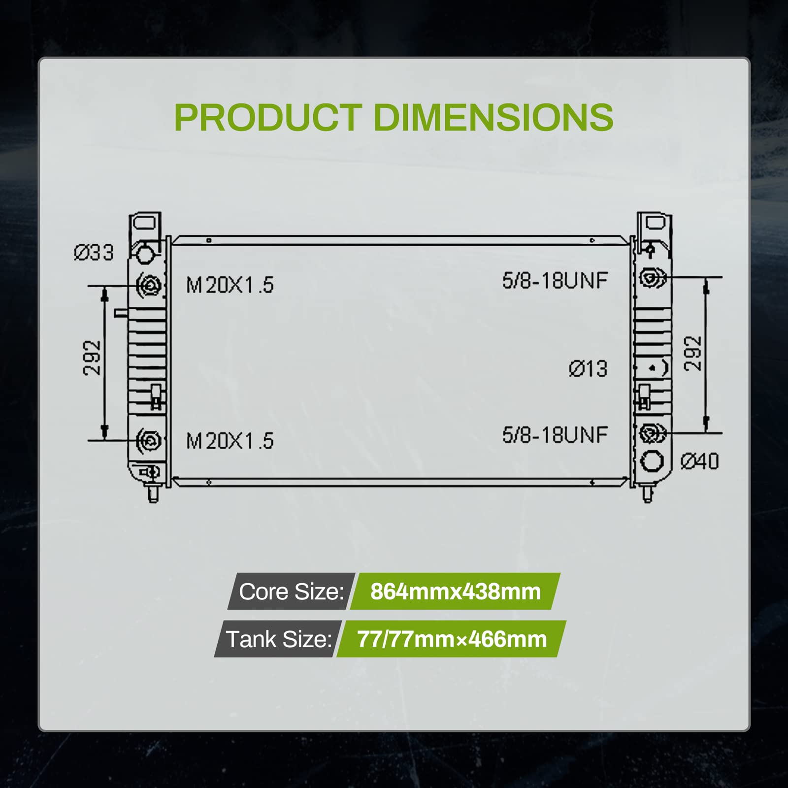 Autosaver88 34'' Radiator Compatible With Chevy Silverado Suburban Avalanche Gmc Yukon Sierra Tahoe Escalade Hummer H2 Atrd1001