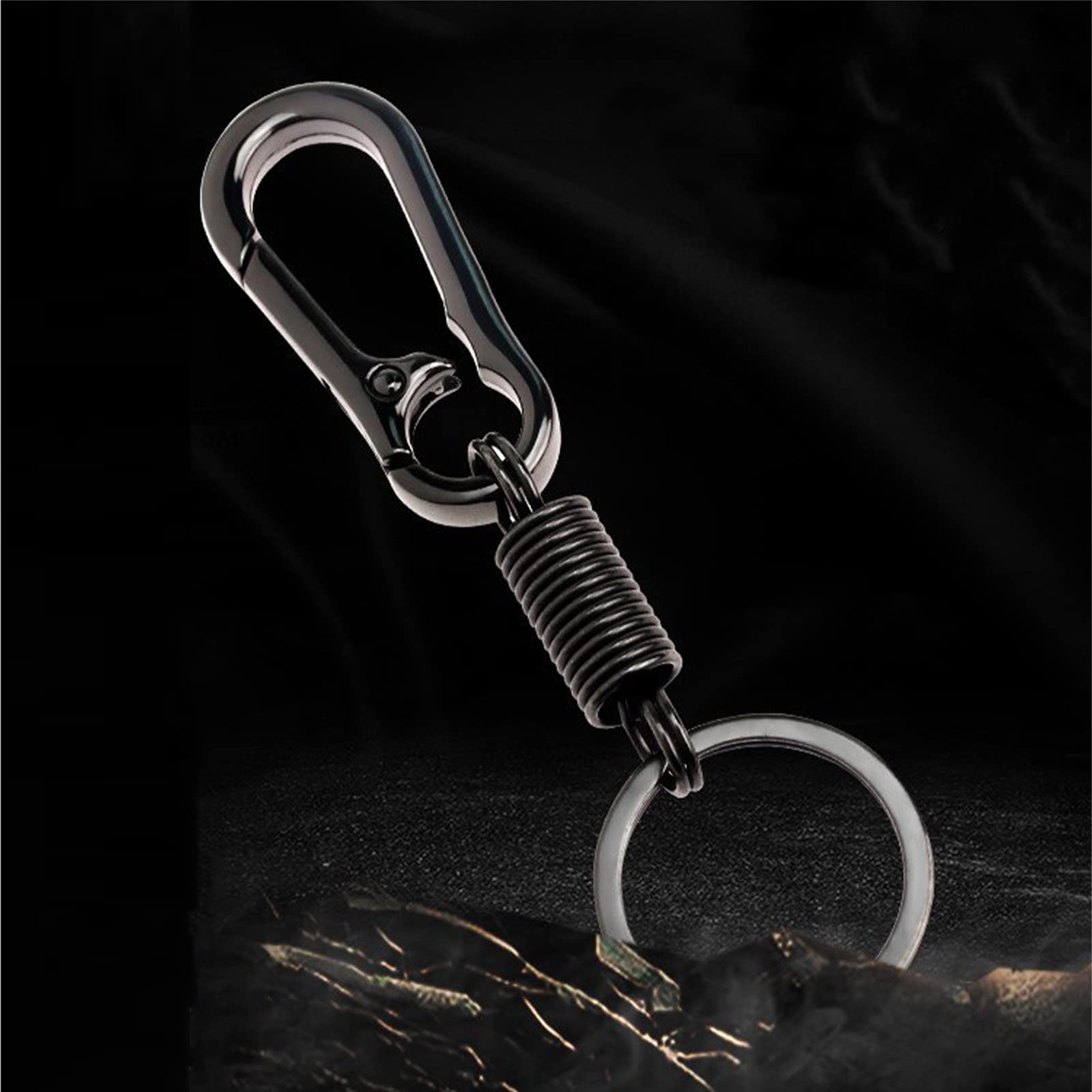 2 Pcs Zinc Keychain Clip Key Ring,Metal Carabiner Clips Keyring Keychains Chain Holder Organizer For Car And Keys Finder,Key Chains For Men Women (Pull Spring)