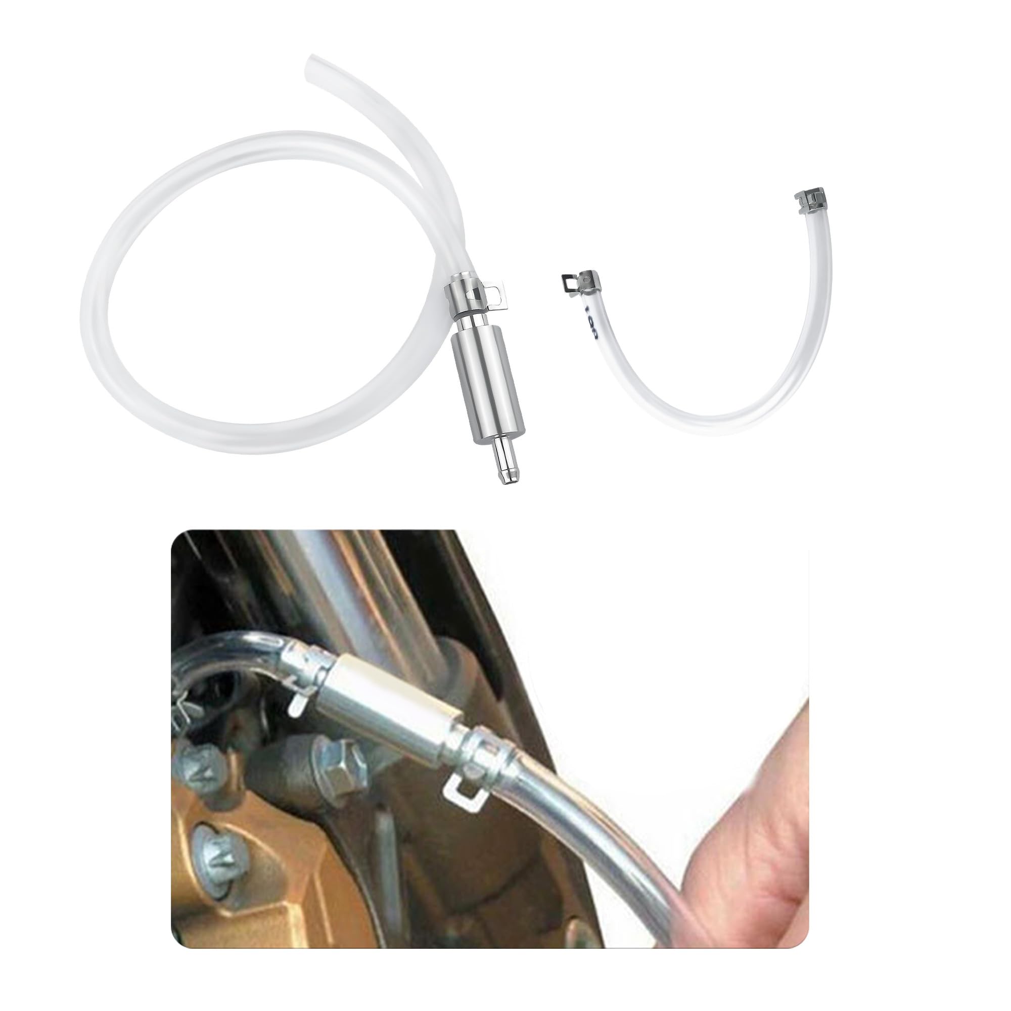 IHOTDER Car Brake Bleeder Hose with One Way Check Valve,Durable Brake Fluid Bleeder Hoses Replacement,Universal Brake Bleeder To