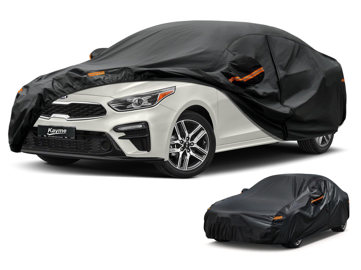 Kayme 7 Layers Car Cover Custom Fit For Kia Forte (2017-2024) Waterproof All Weather For Automobiles, Outdoor Full Cover Rain Su