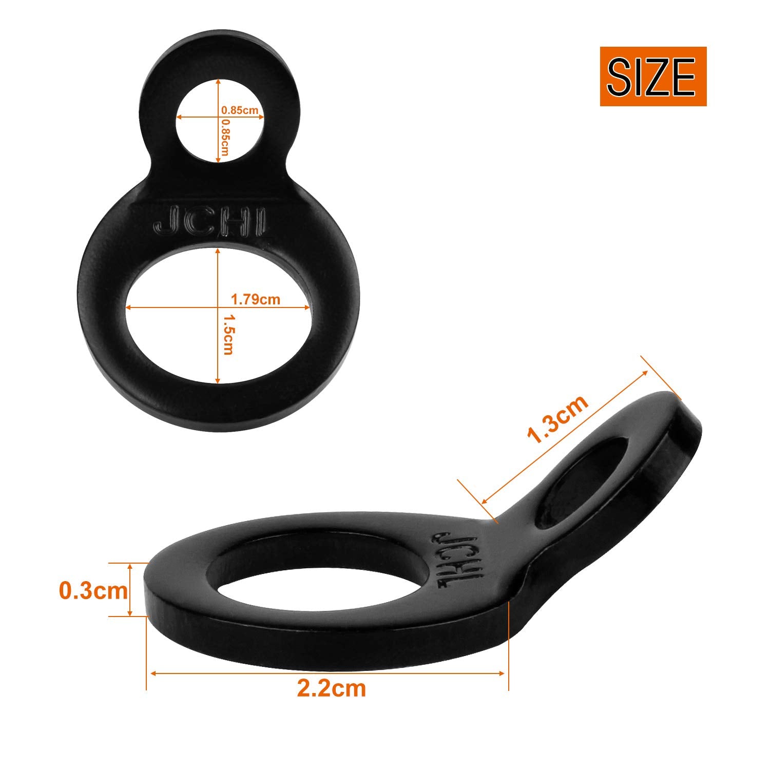 Jchl Multi-Purpose Tie Down Strap Rings Stainless Steel Tie-Down Anchors Hooks For Mounting In The Garage, Work Shop, Truck, Trailer, Golf Cart, Fence Black (4-Pack)