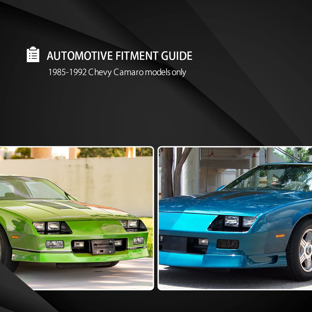 AUTOZENSATION Compatible with 1985-1992 Chevy Camaro Smoke Lens Bumper Lights