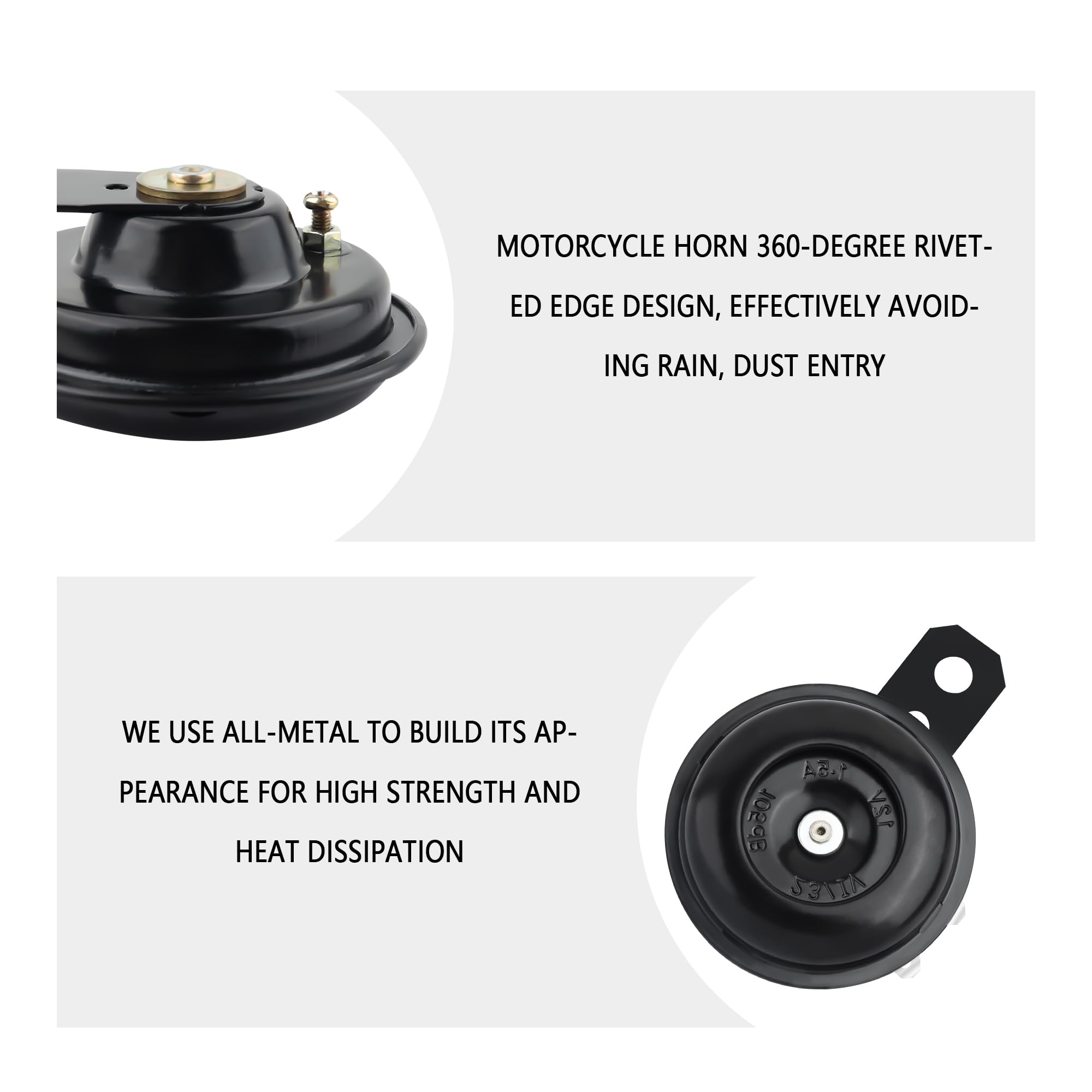 Motorcycle Horn Speaker,12V 105db Super Loud Car/Motorcycle Mini Air Horn for Warning Attention,Essential Waterproof Electric Ho