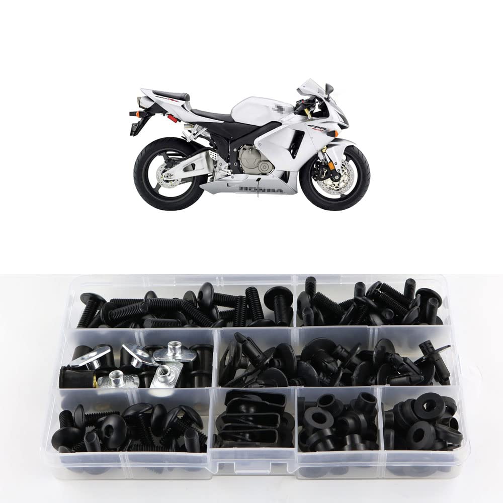 Xitomer Fairing Bolts Kits Fit For Cbr600Rr 2003 2004 2005 2006, Mounting Kits Washers Nuts Fastenings Clips Grommets (Matte Black)