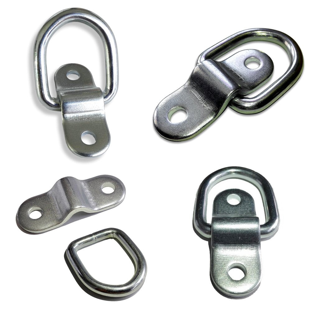 D Rings Tie Down Anchors Hooks For Trailer Truck Bed Bracket Enclosed Points Pickup Camper Surface Mount D-Ring 1/4 Heavy Duty 6 Pack W/ 7200 Pound Capacity