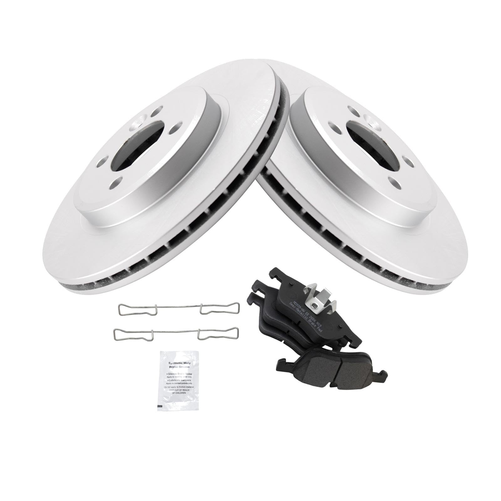 Trq Front Brake Pad & Rotor Kit Brake Pads Brake Rotor Semi-Metallic Premium G-Coated Compatible With 2002-2006 Mini Cooper