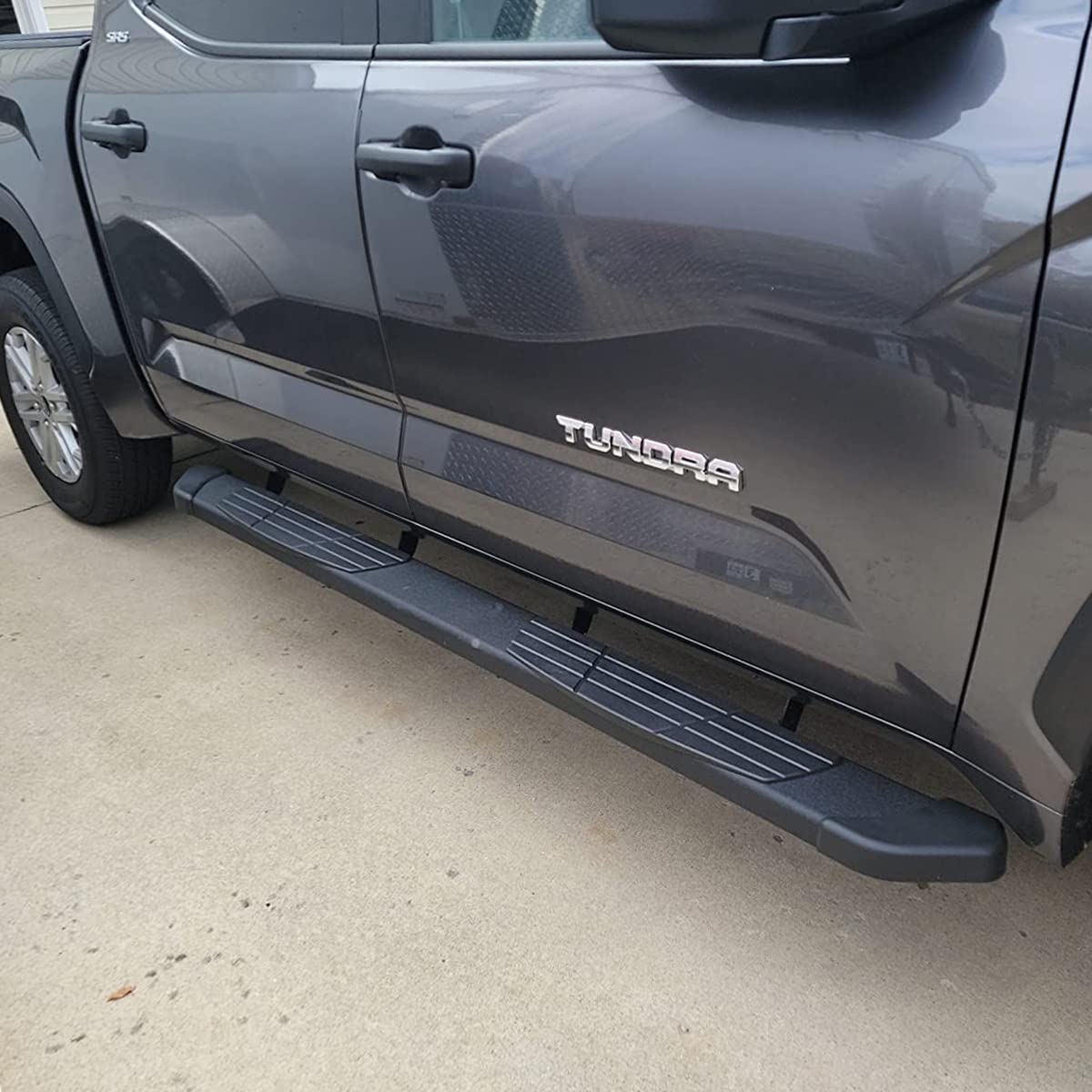 Othowe 6.5' Running Boards Compatible With 2022-2025 Toyota Tundra Crewmax Cab(4 Full-Size Door), Black Flat Oval Running Boards 2 Piece Set Tundra Side Steps Step Bars Come With 8 Brackets.