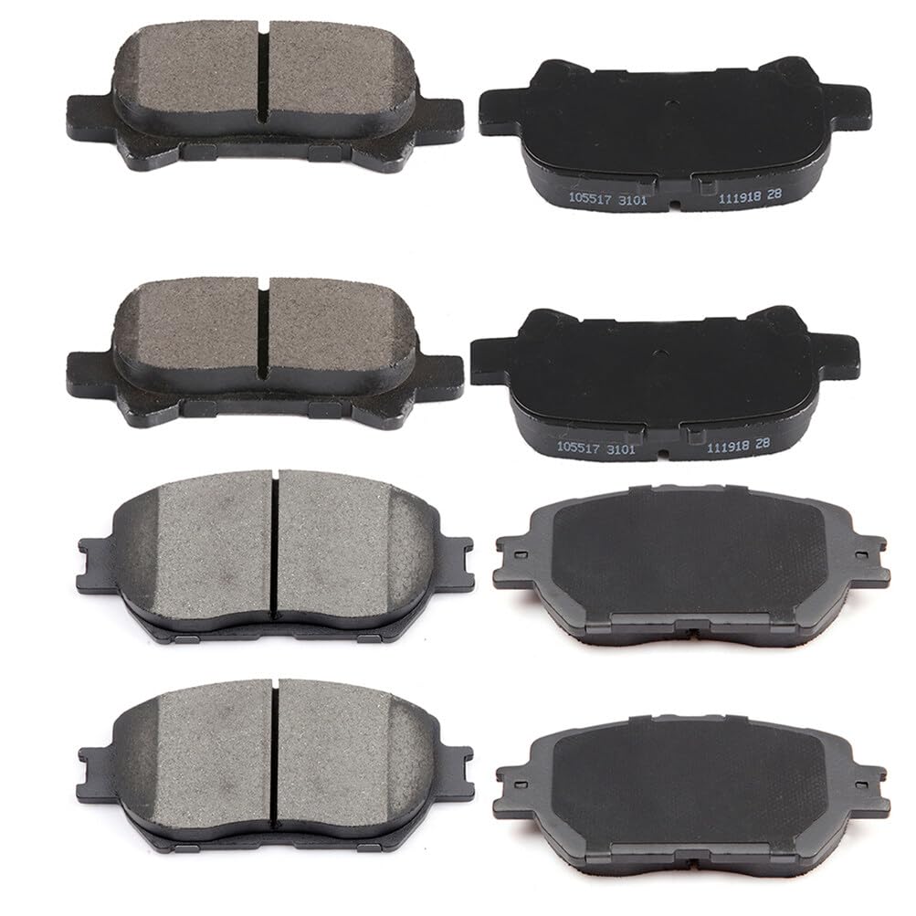 ECCPP D908-7787 D828-7701 Front Ceramic & Rear Semi Metallic Disc Brake Pad Set Fit For Toyota Camry 2002-2006
