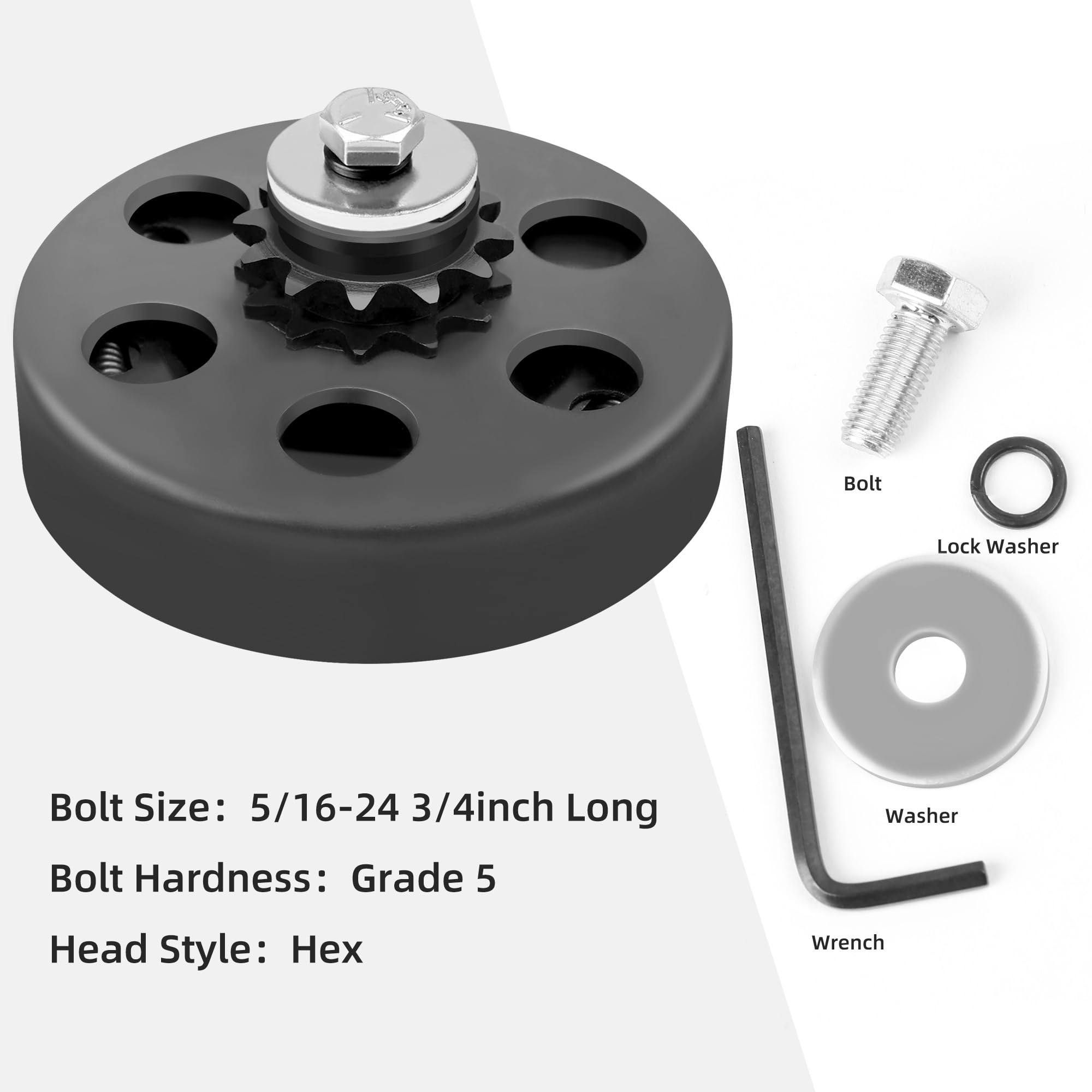 LotFancy Go Kart Clutch 3/4 Bore 12T for #35 Chain, Predator 212 Engine Centrifugal Clutch, with Screws Allen Wrench Clutch Bolt