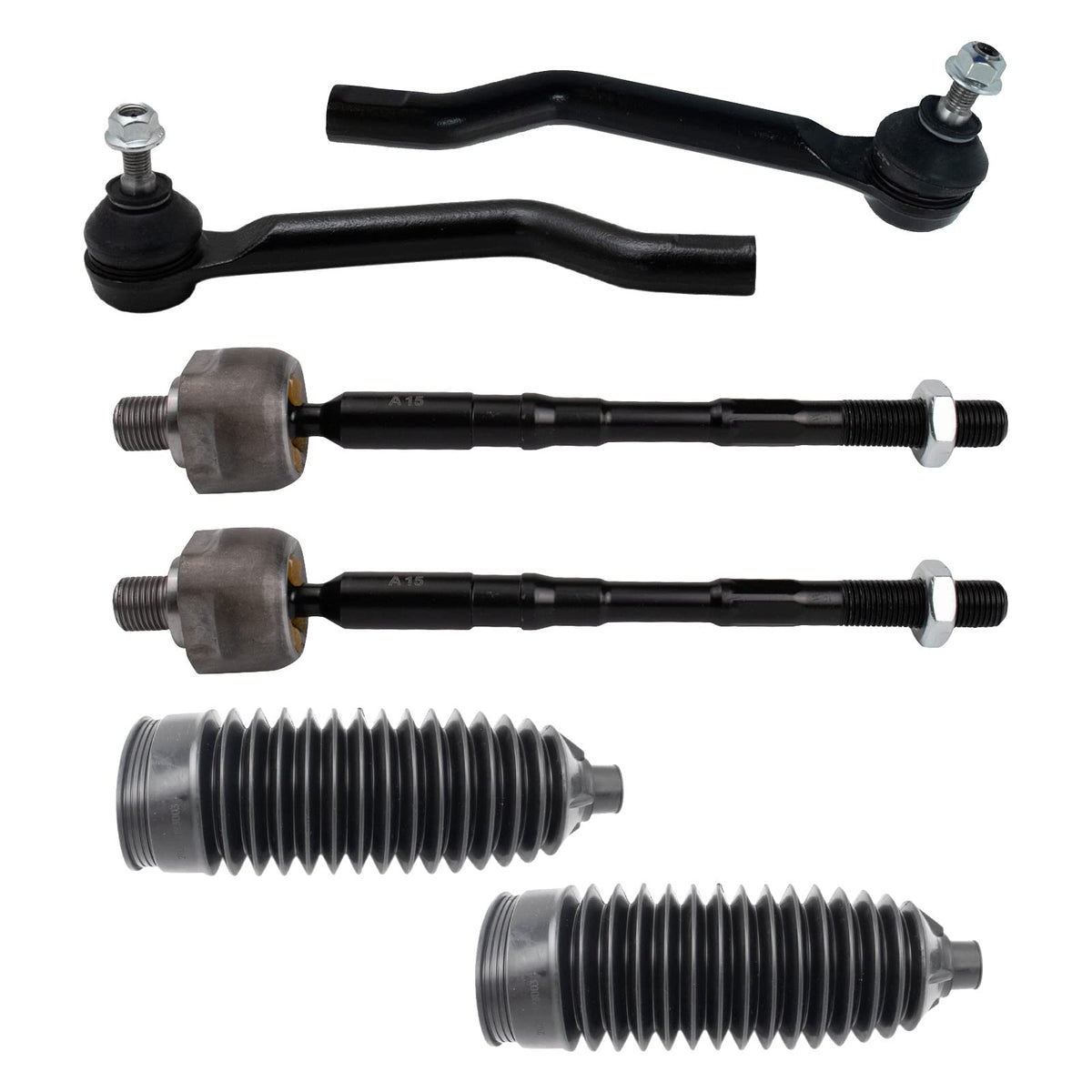 Trq Front Steering Kit Steering Rack & Pinion Bellow Tie Rod Compatible With 2014-2020 Nissan Rogue 2017-2022 Rogue Sport