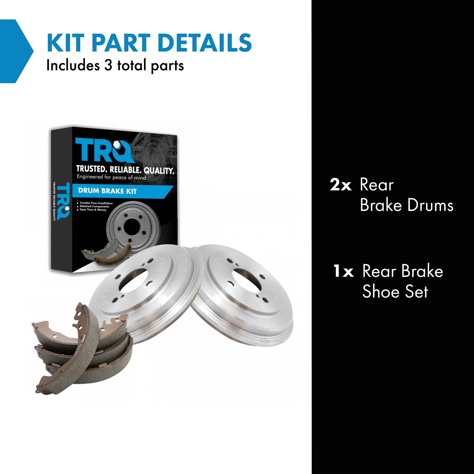 TRQ Rear Brake Drum & Shoe Kit Set for Honda Fit