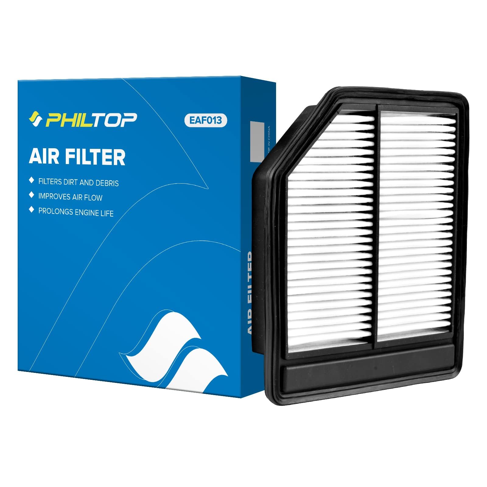Philtop Engine Air Filter Ca10165 Replacement For Honda Civic 2006-2011, L4 1.8L, Rigid Panel