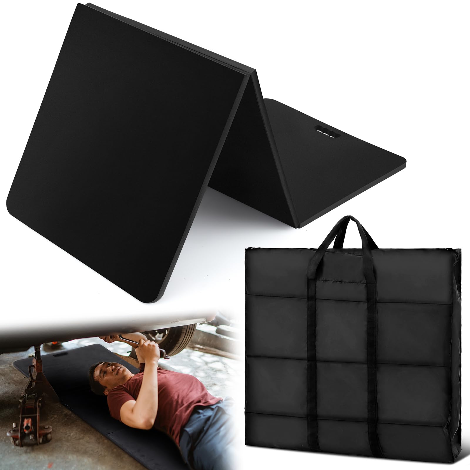 Nuanchu 6x 2 Mechanic Folding Track Mat for Working on Car Knee Protection EVA Trailer Track Mat Kneeling Pad Cushions for Gym