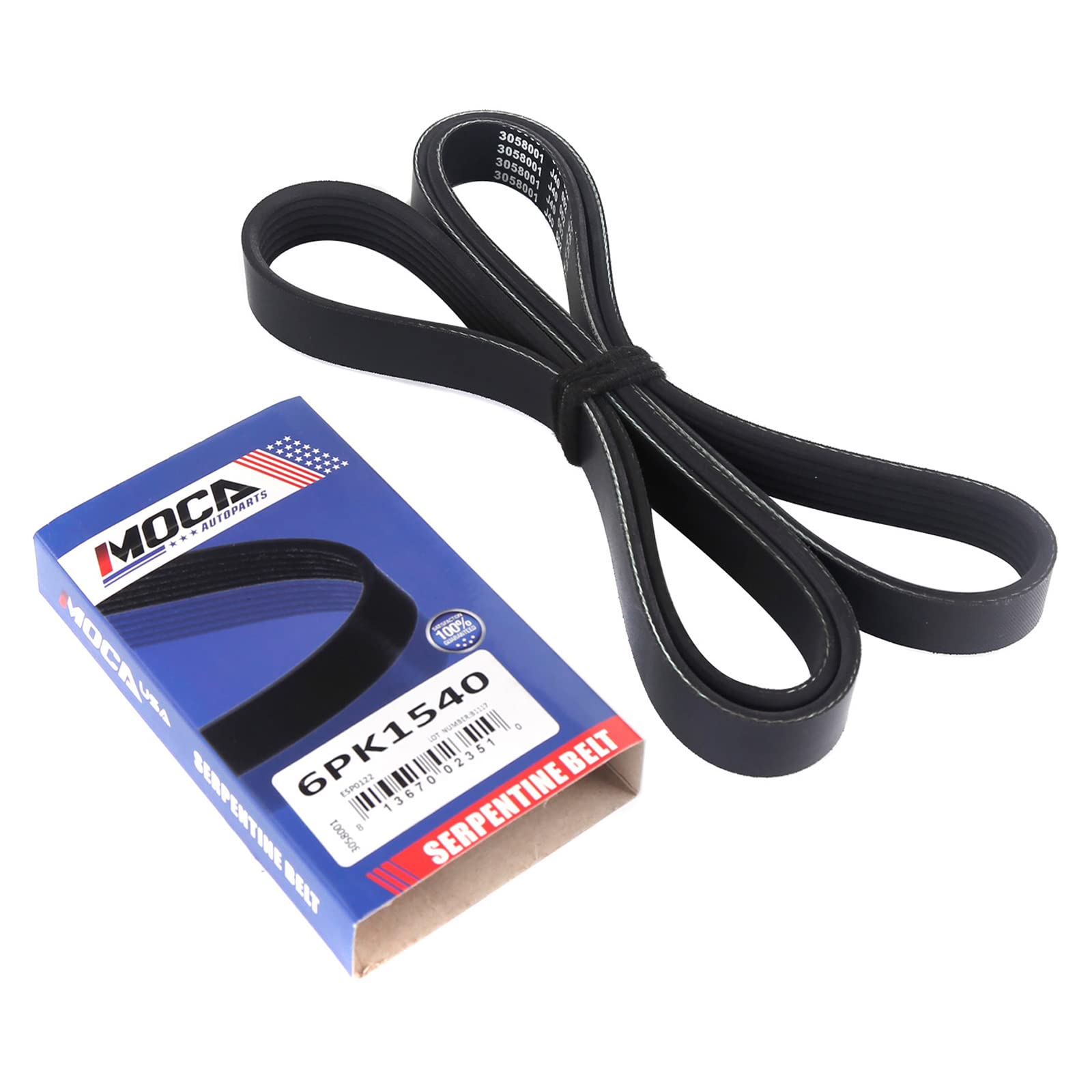 MOCA 6PK1550 EPDM Serpentine Belt Fits for Ford BMW 2.3L 4.8L DOHCSOHC 2-Door