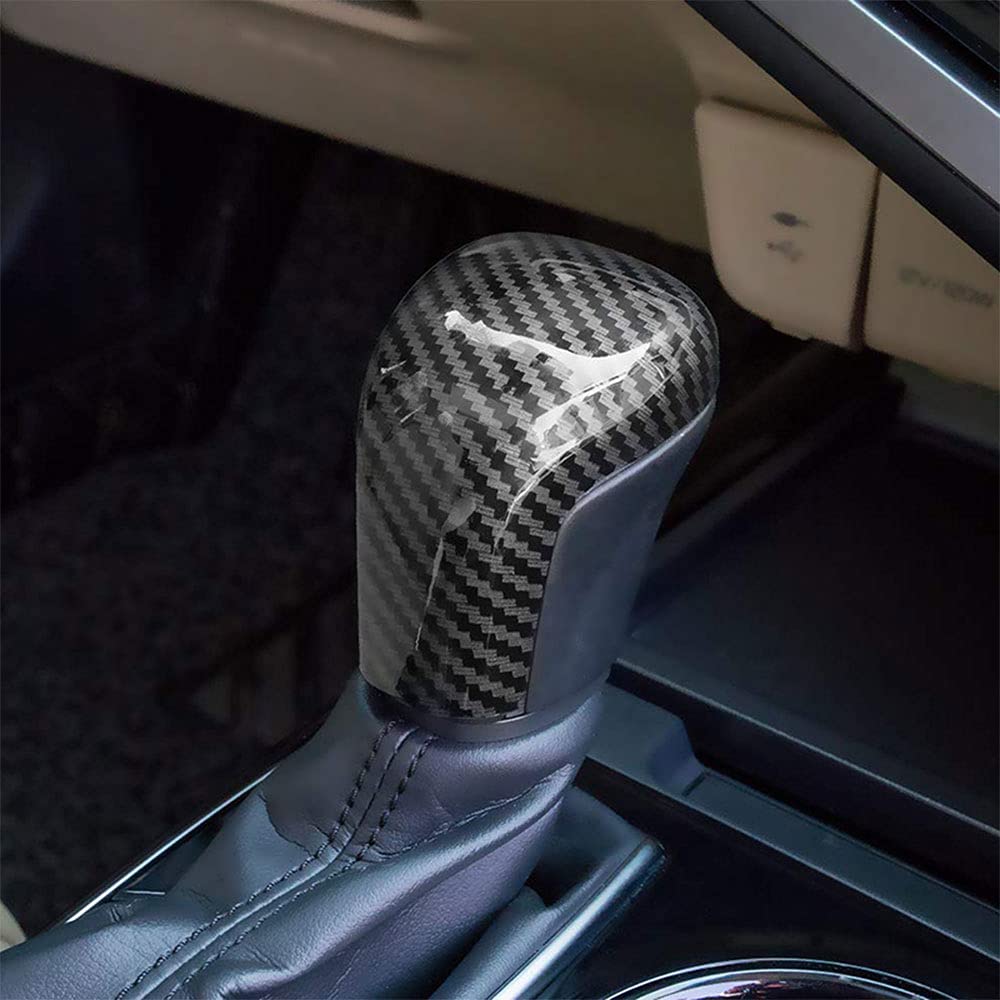 Machswon Car Gear Shift Knob Cover Carbon Fiber Automatic Shift Knob Head Fit For 2018-2021 Toyota Camry Avalon Corolla