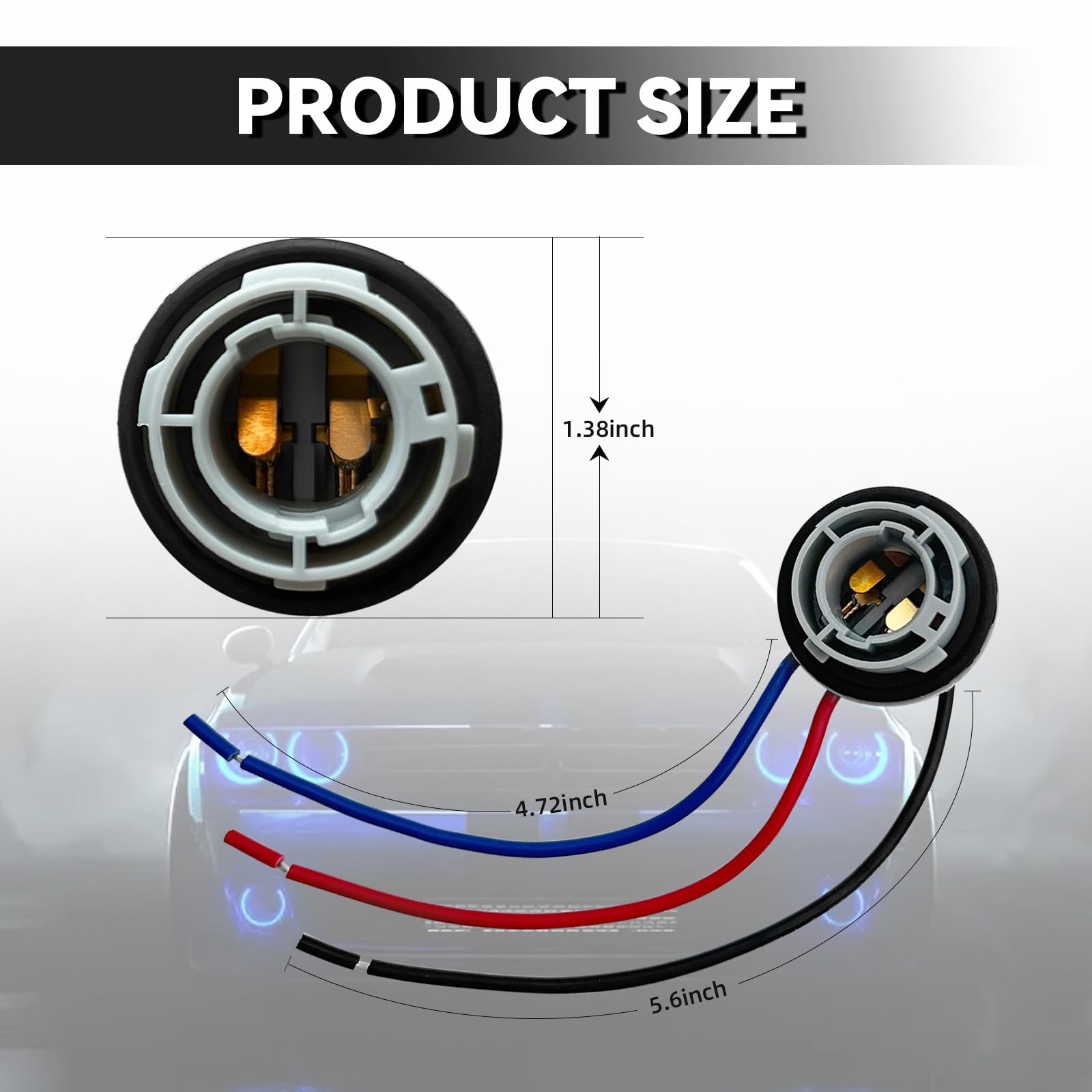 USTOPF1T 1157 LED Bulb Socket Plug, Signal Light Socket Wiring Harness, Automotive Plastic Waterproof Turn Signal Tail Light Bra