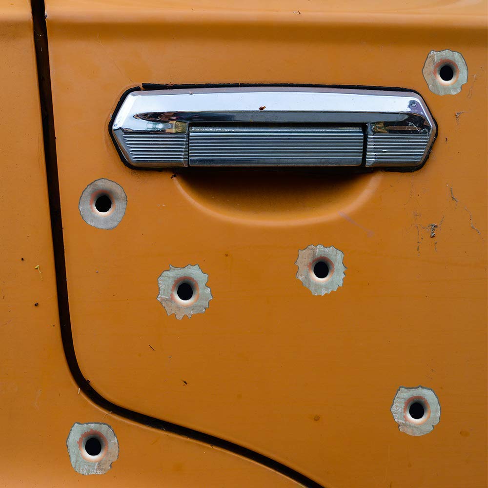 Flippin Stickers Realistic Bullet Hole 3D Vinyl Decals - Rusty Brown, Small Caliber, 15 pcs, 1"