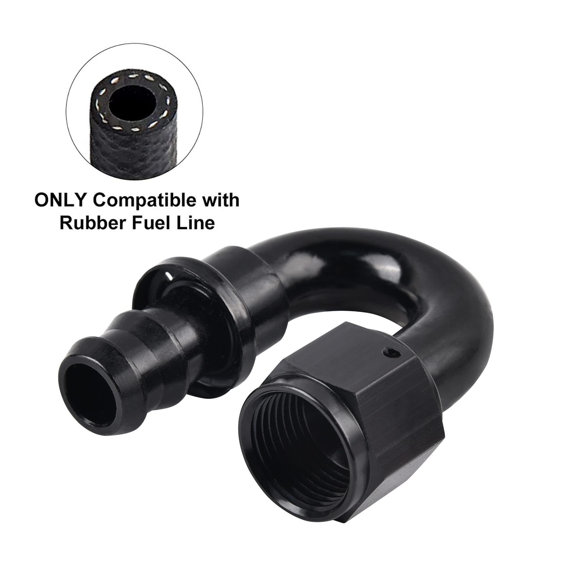 Evil Energy 10An 180 Degree Push Lock Hose Fitting End Black