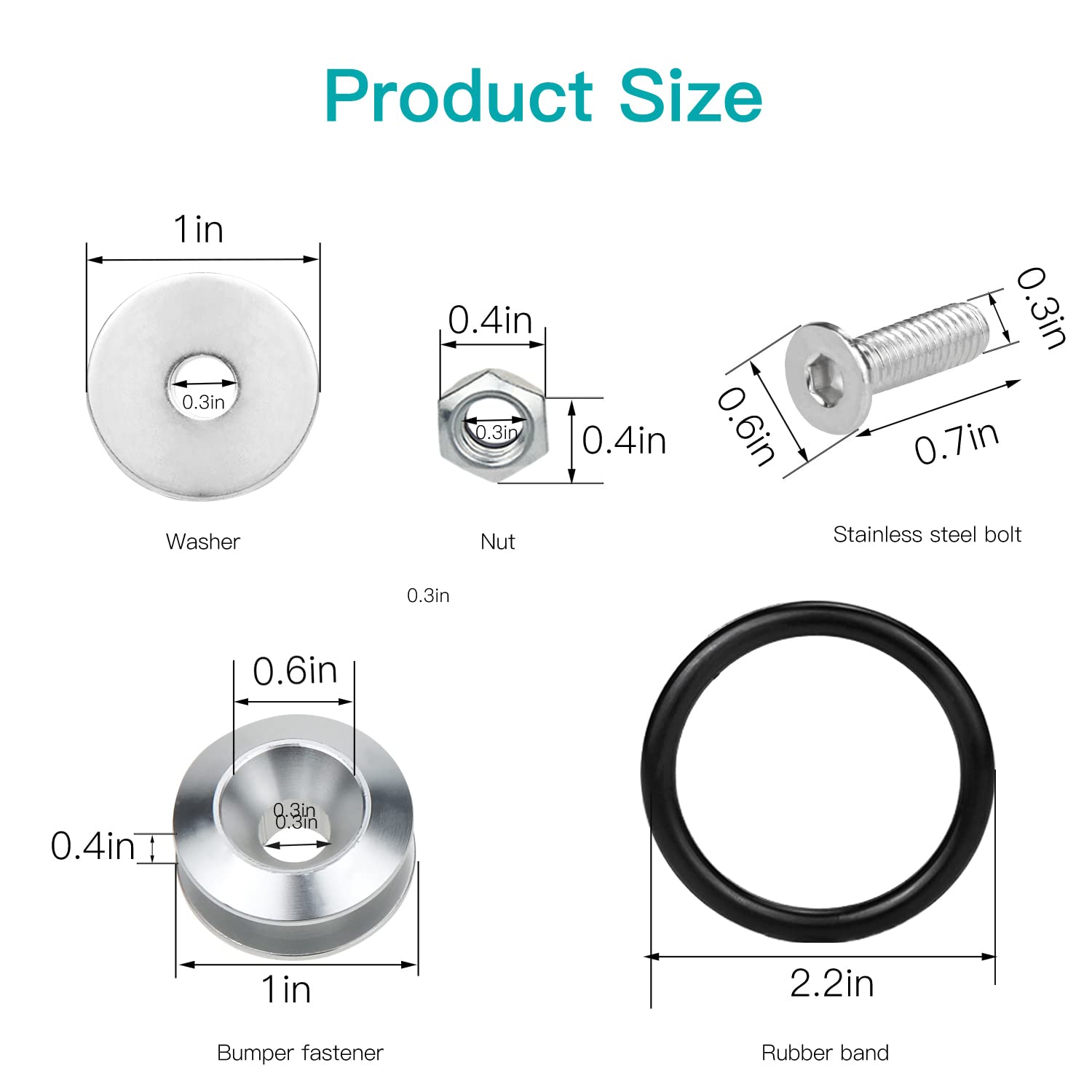Bumper Quick Release, Mellbree Quick Release Trunk Front Rear Bumper Fasteners Fenders Holders Kit Compatible For Universal Car