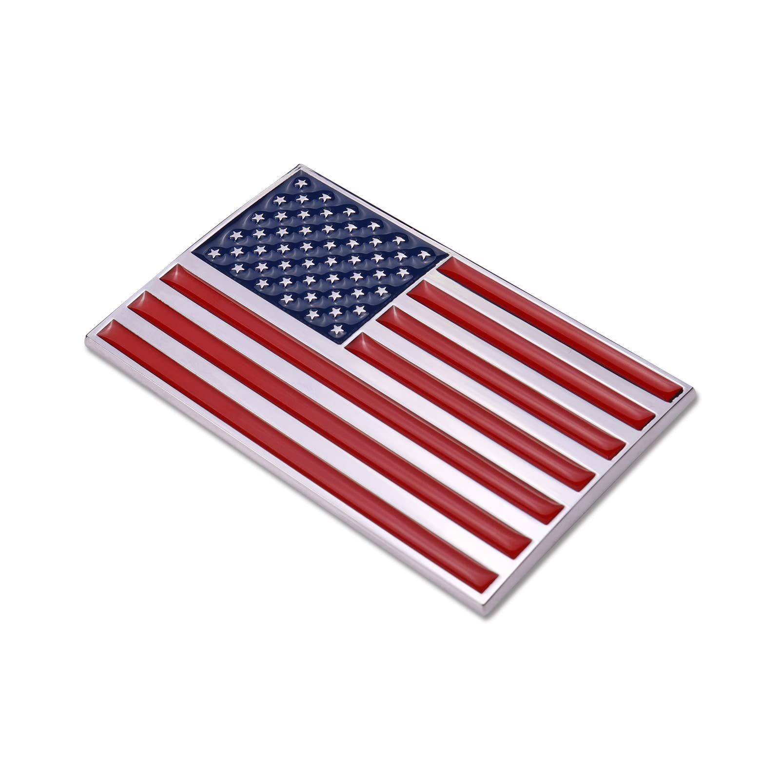 3D American Flag Metal Car Sticker, 3.15'' X 2'' Usa Flag Decal, Zinc Alloy Emblem For Truck, Car, Motocycle, Boat (Original)