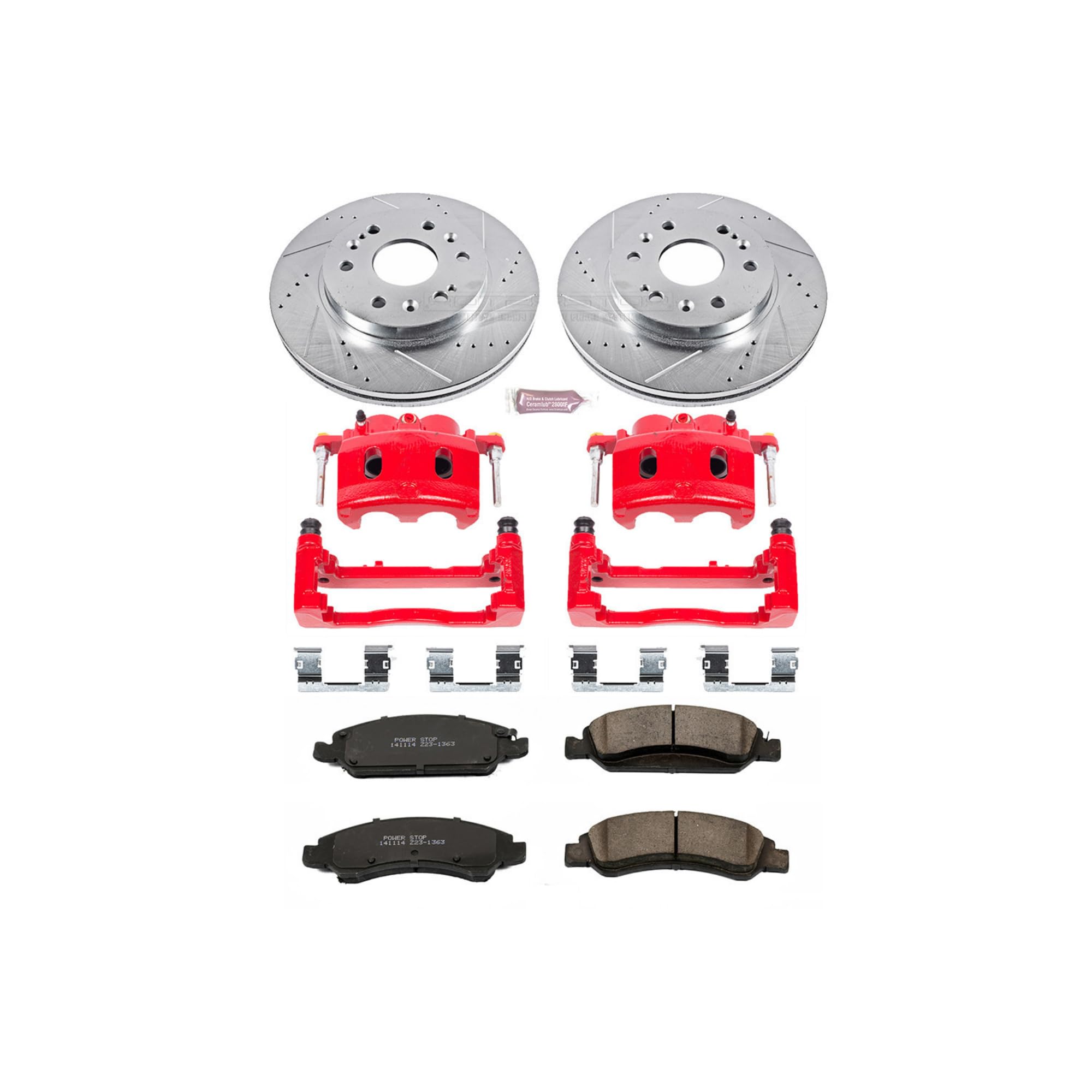 Power Stop KC2069 Z23 Evolution Sport Brake Kit with Calipers, Front For Chevy Silverado Tahoe GMC Yukon Sierra Cadillac Escalad