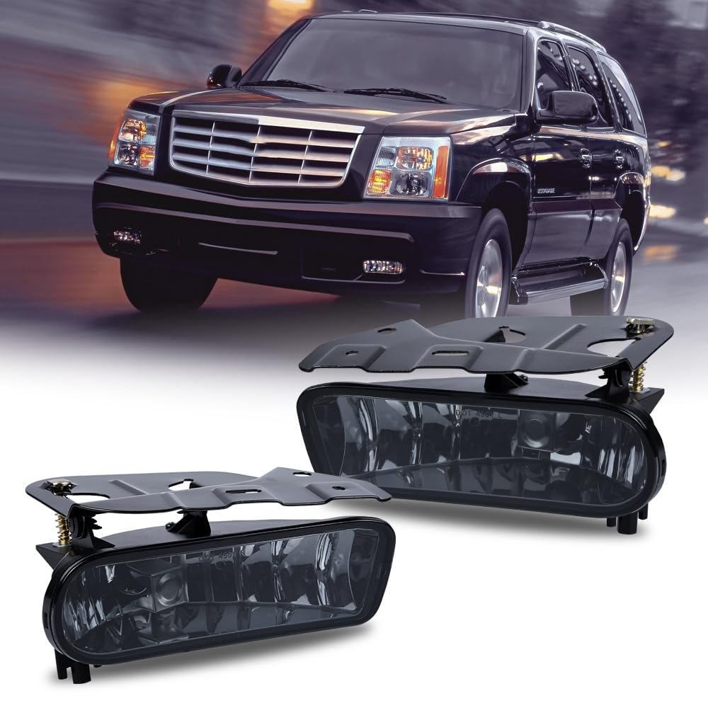 G-Plus Front Bumper Fog Lights Assembly Compatible With Cadillac 2002 2003 2004 2005 2006 Escalade,Driving Fog Lamps W/ 899 12V