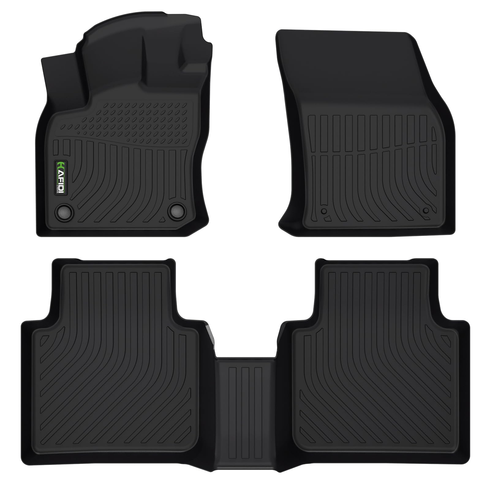 Hafidi® Floor Mats Fit For 2018-2024 Volkswagen Tiguan All Weather Protection Tpe Anti-Slip Automotive Floor Liners, Fits 1St & 2Nd Row Full Set Custom Vw Tiguan Accessories, Black