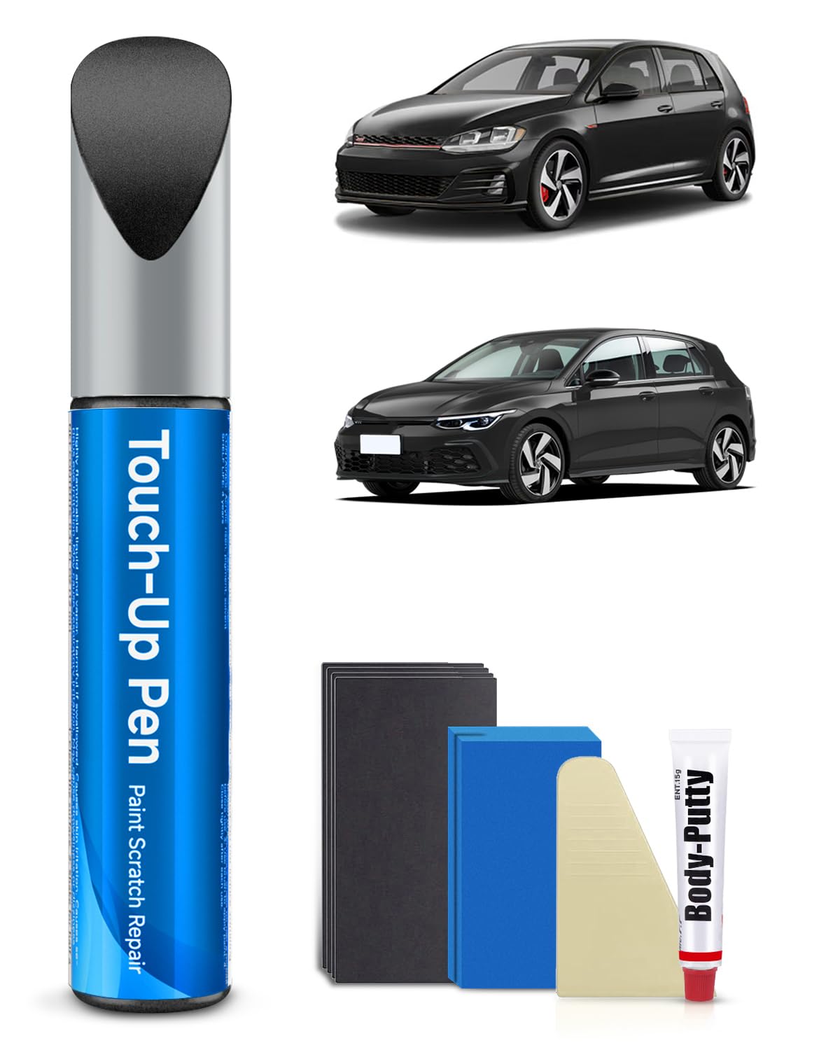 RSACET LA9W/1K Carbon Steel Pearl Touch Up Paint Kit Compatible with Volkswagen Exact Match Car Scratch Repair Touch Up Paint Ki