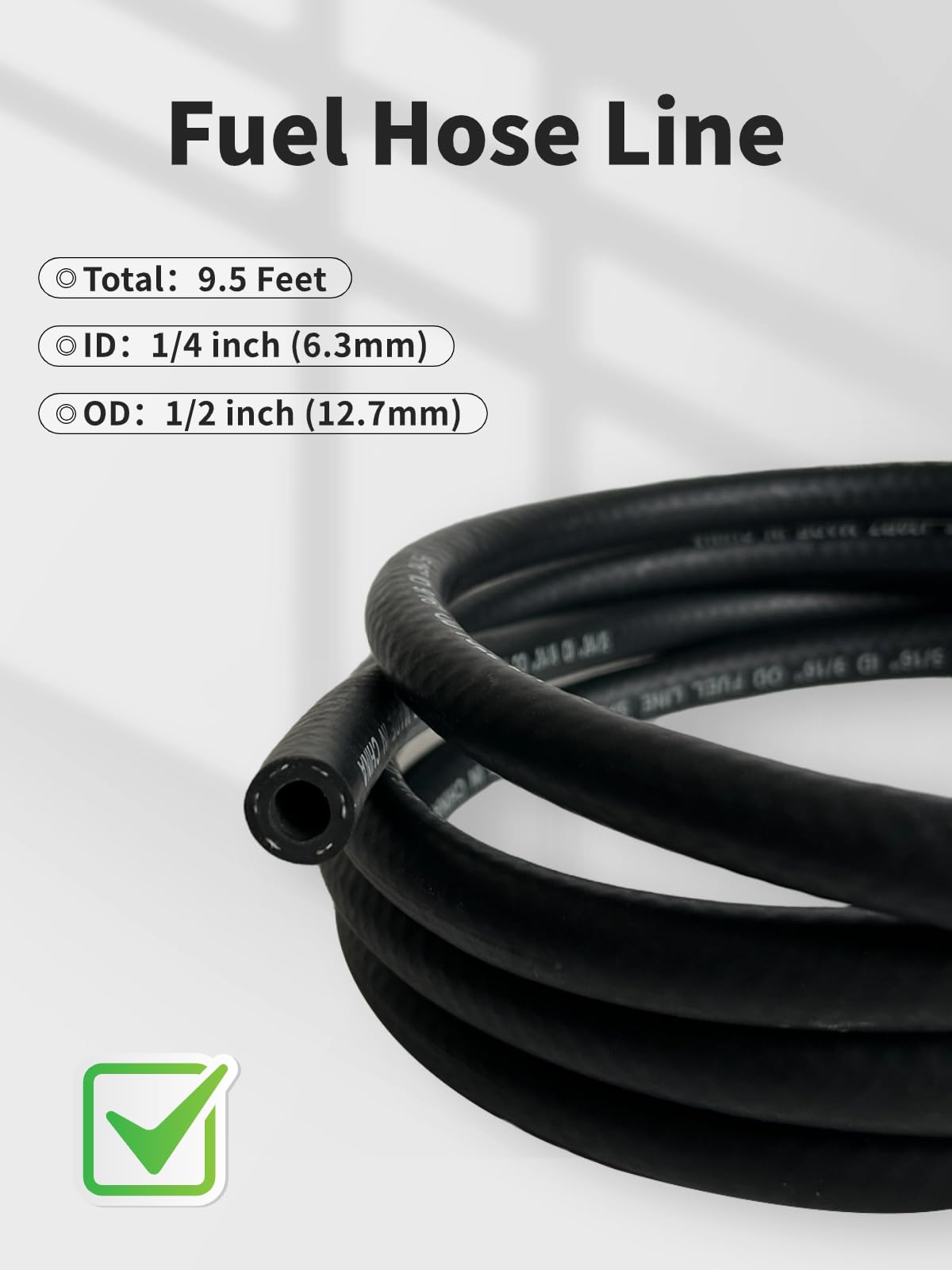 Yamakato 1/4 Nbr Fuel Hose Line Braided Sae J30R7 6Mm Id 9.5 Feet Tubing Automotive Pcv/Eec