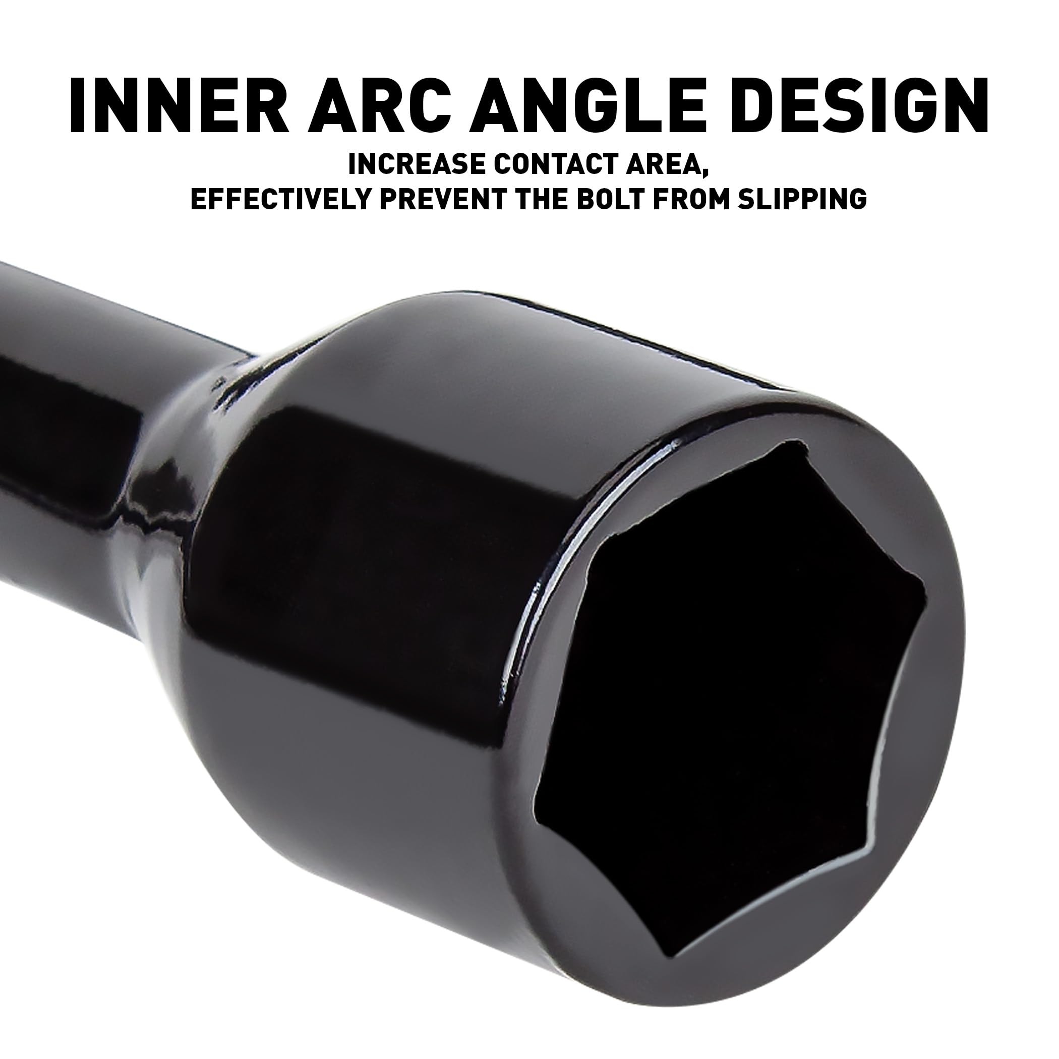 Cartman Professional 14 Inch Universal Heavy Duty Lug Wrench 4 Way Tire Iron Wrench, Black