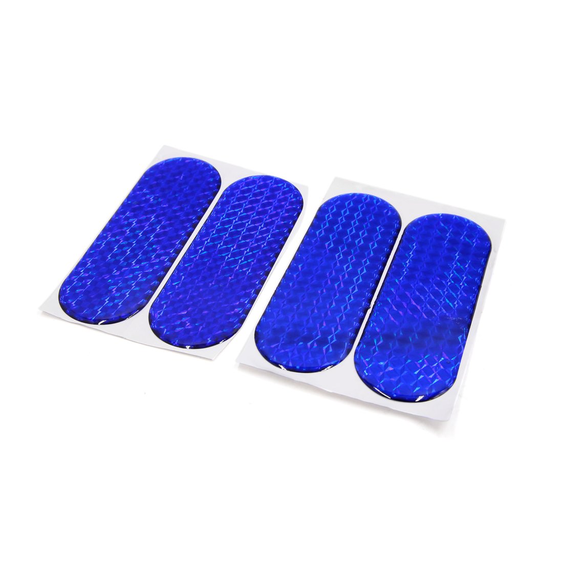 Uxcell 4Pcs Blue Reflective Safety Warning Self Adhesive Reflector Tape Sticker For Car