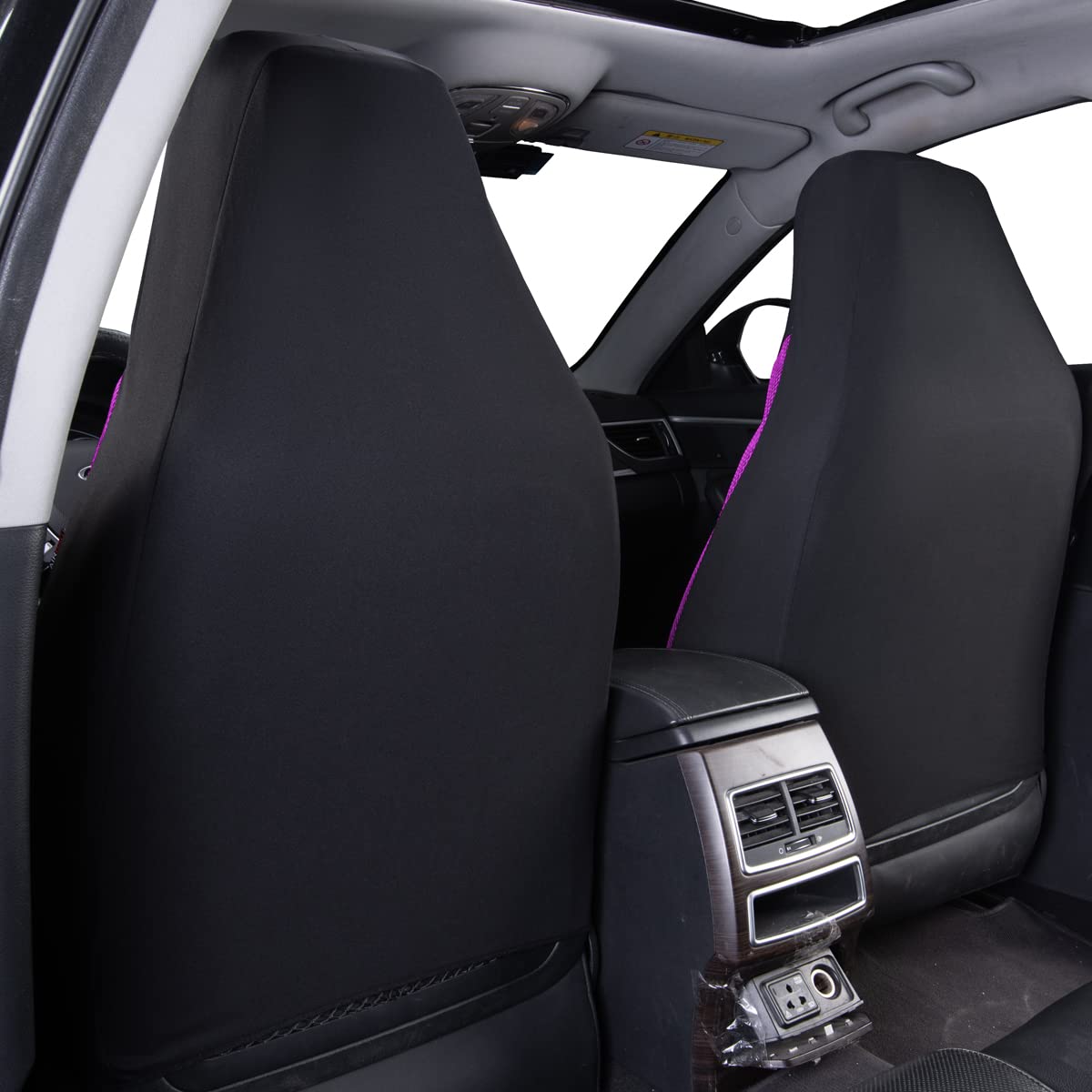 Flying Banner Butterfly Car Seat Covers Ful Set Fashion Universal Lady Woman Female Rear Bench Split Colorized (2 Fronts, Purple